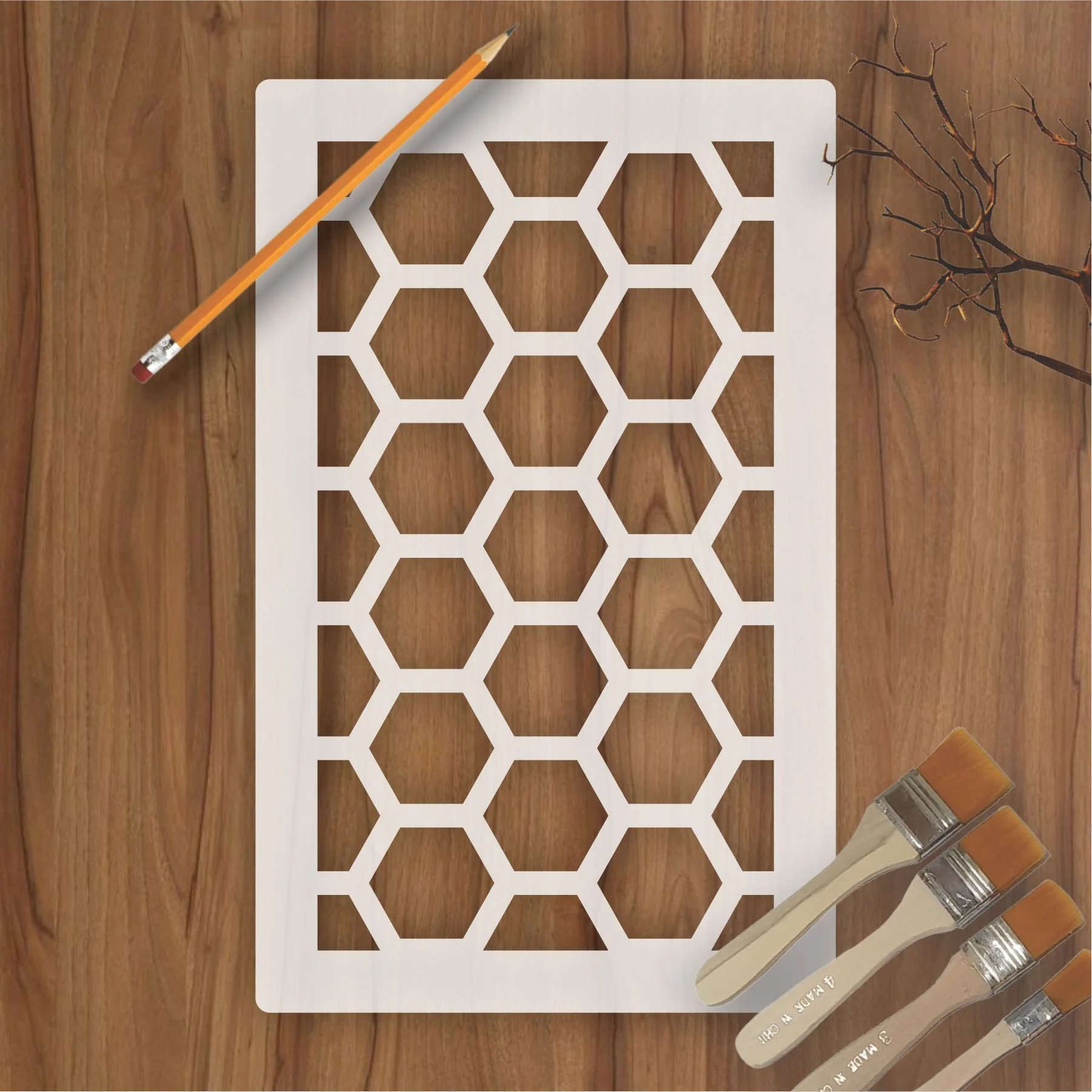 Honey Comb Pattern Reusable Stencil For Canvas And Wall Painting.ID#212E