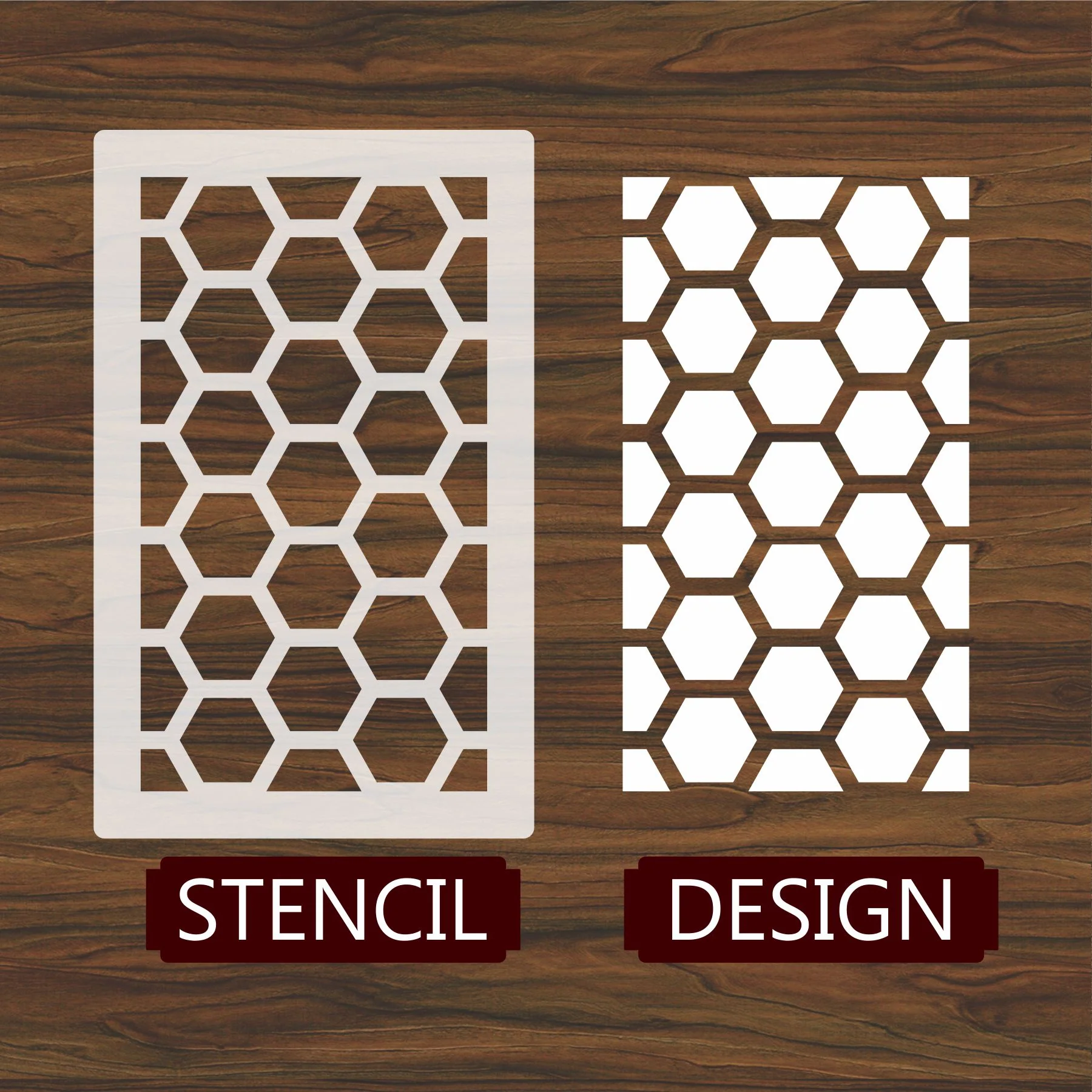 Honey Comb Pattern Reusable Stencil For Canvas And Wall Painting.ID#212E - Image 3