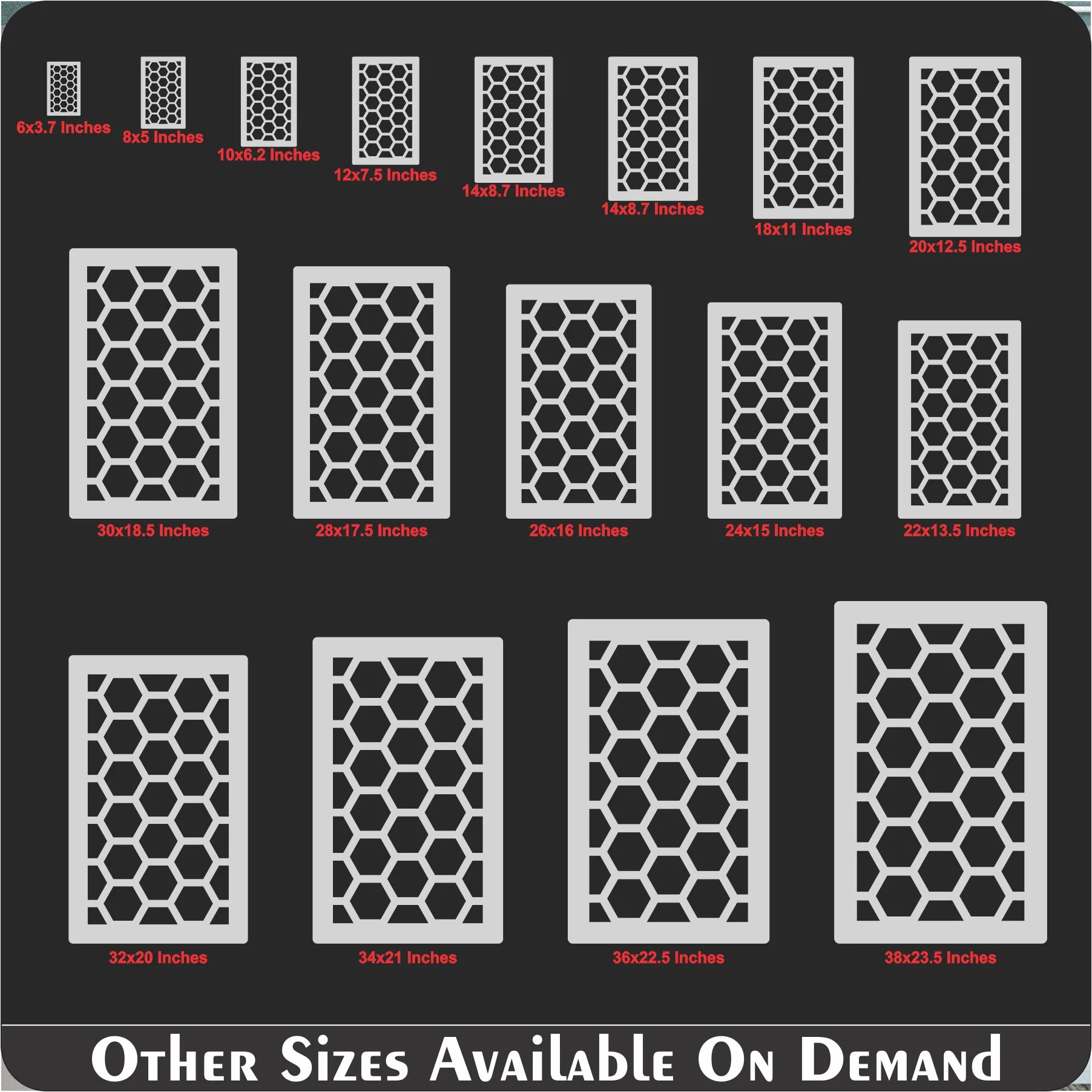 Honey Comb Pattern Reusable Stencil For Canvas And Wall Painting.ID#212E - Image 4
