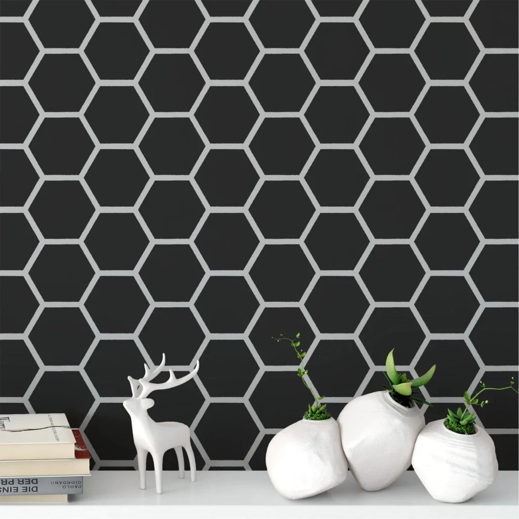Honey Comb Pattern Reusable Stencil For Canvas And Wall Painting.ID#212E - Image 5