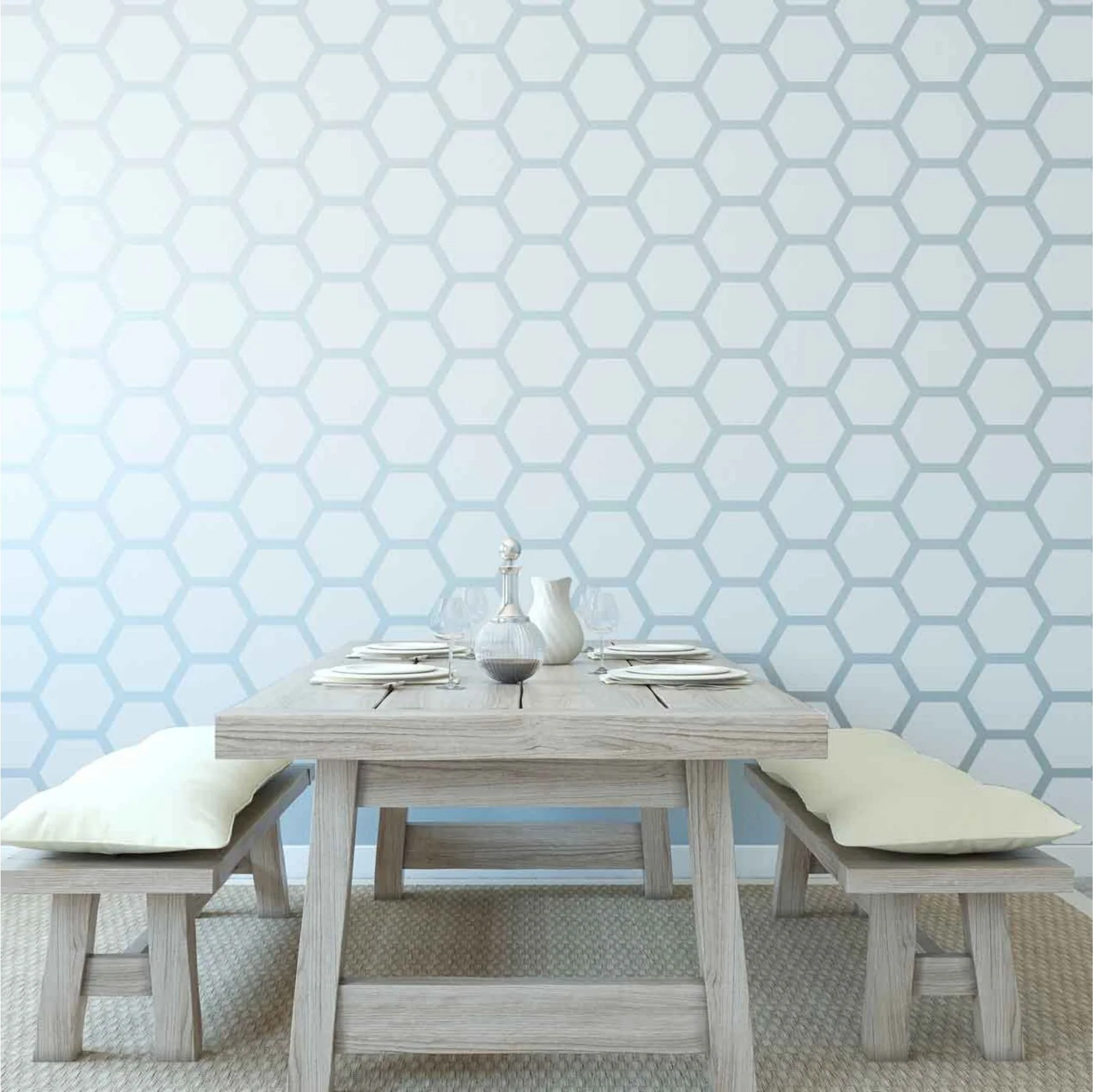 Honey Comb Pattern Reusable Stencil For Canvas And Wall Painting.ID#212E - Image 6