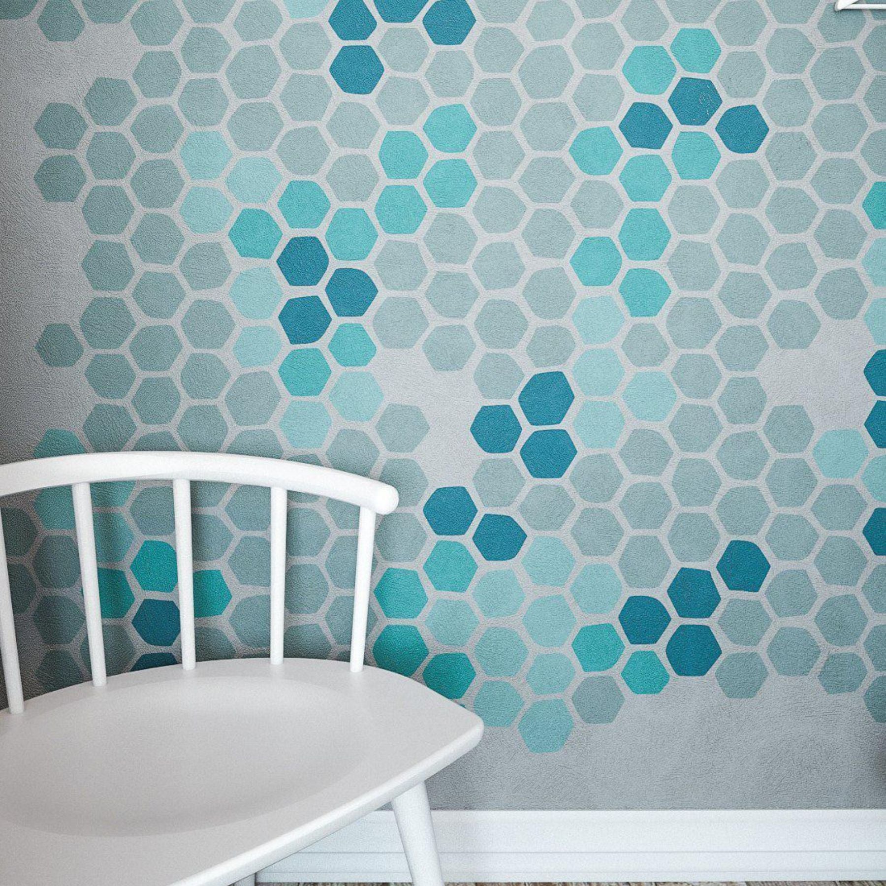 Honey Comb Pattern Reusable Stencil For Canvas And Wall Painting.ID#212E - Image 7