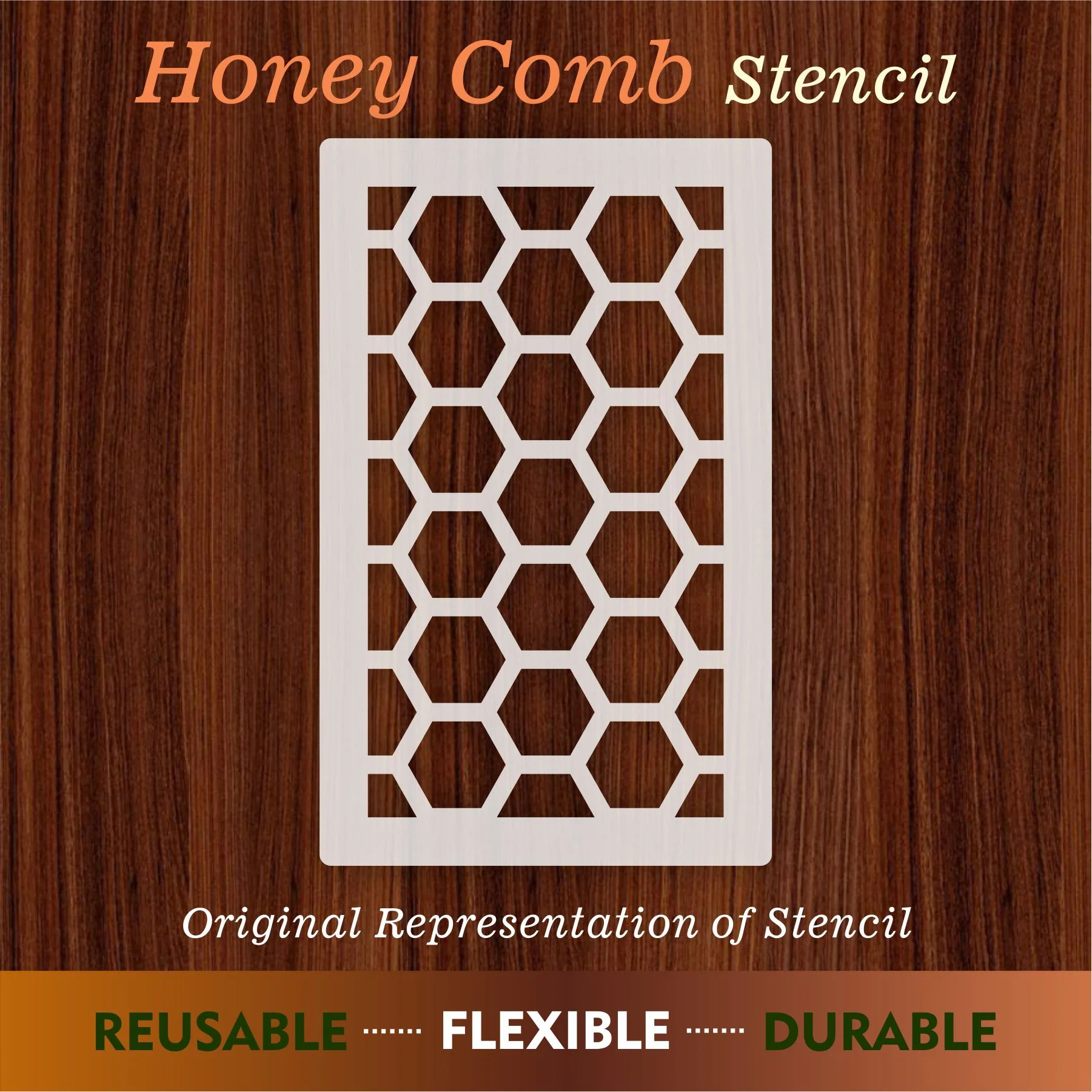 Honey Comb Pattern Reusable Stencil For Canvas And Wall Painting.ID#212E - Image 9