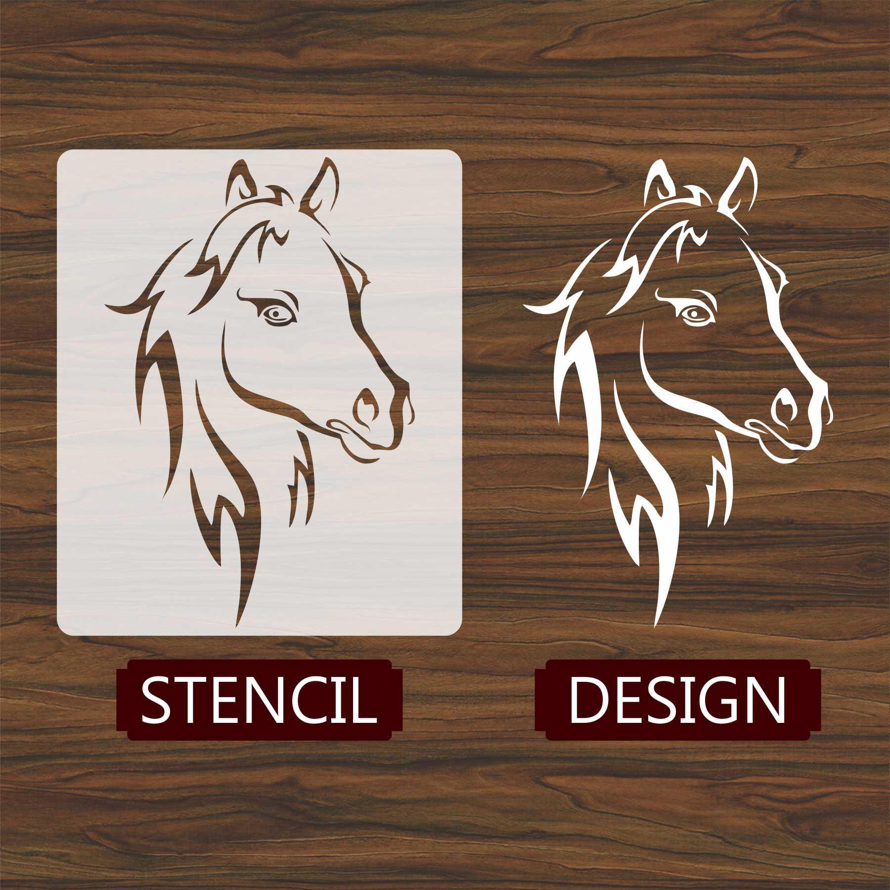 Horse Head Reusable Stencil for Canvas and wall painting.ID# 432 - Image 2