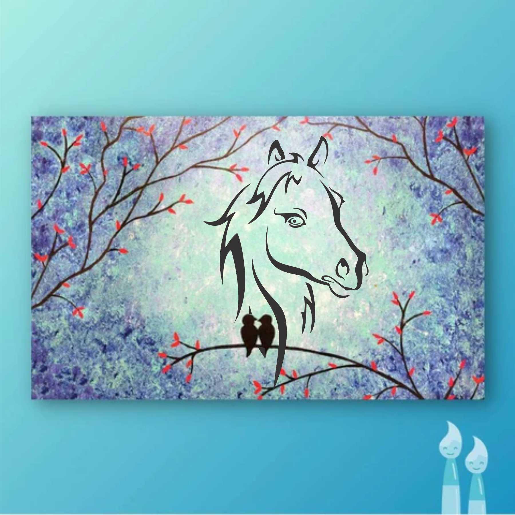 Horse Head Reusable Stencil for Canvas and wall painting.ID# 432 - Image 6