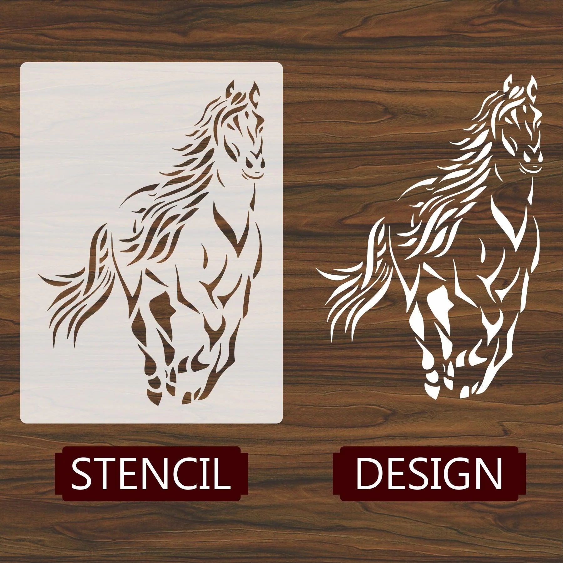 Horse Reusable Stencil For Canvas And Wall Painting.ID#220 - Image 4
