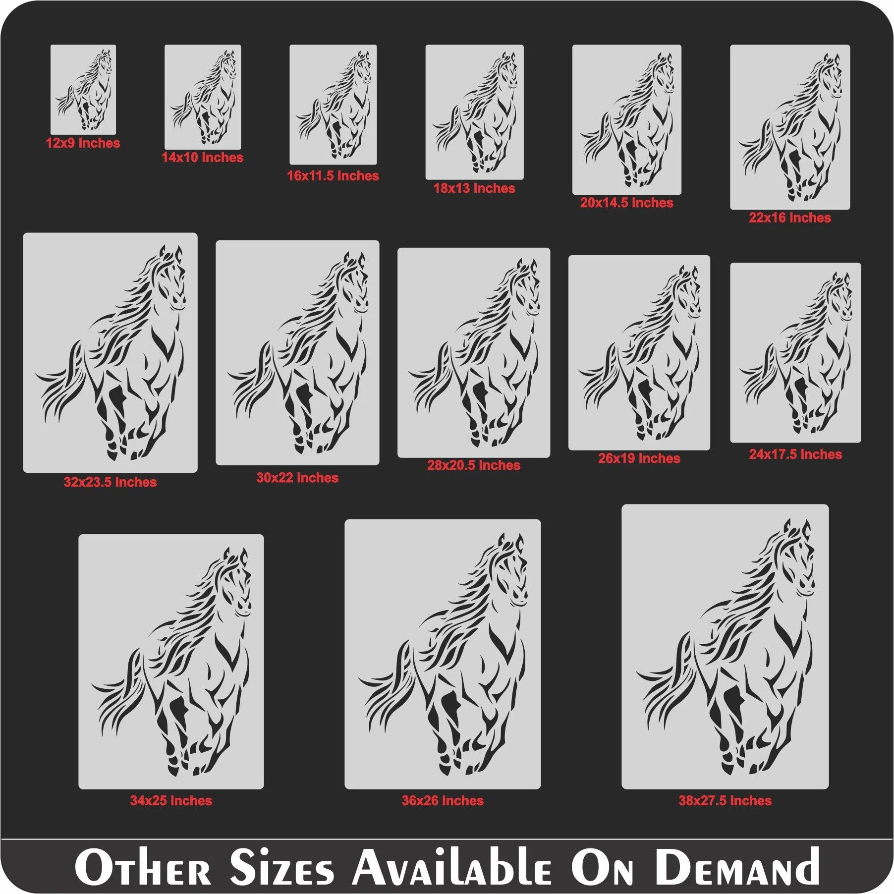 Horse Reusable Stencil For Canvas And Wall Painting.ID#220 - Image 9