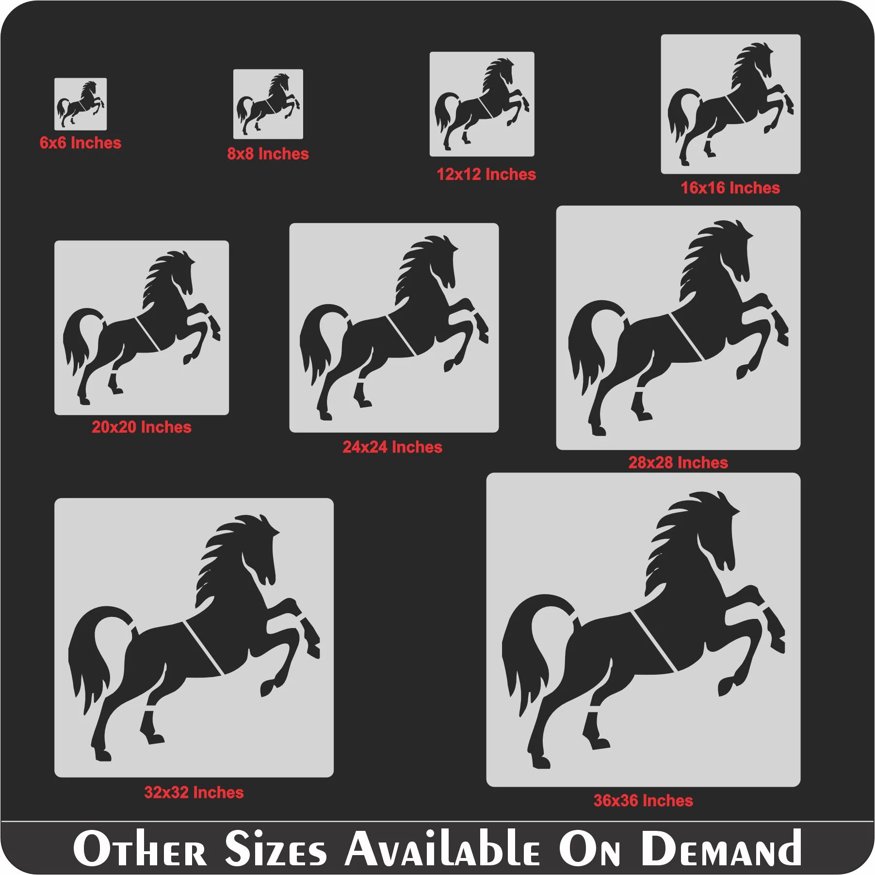 Horse Reusable Stencil For Canvas And Wall Painting.ID #394 - Image 7
