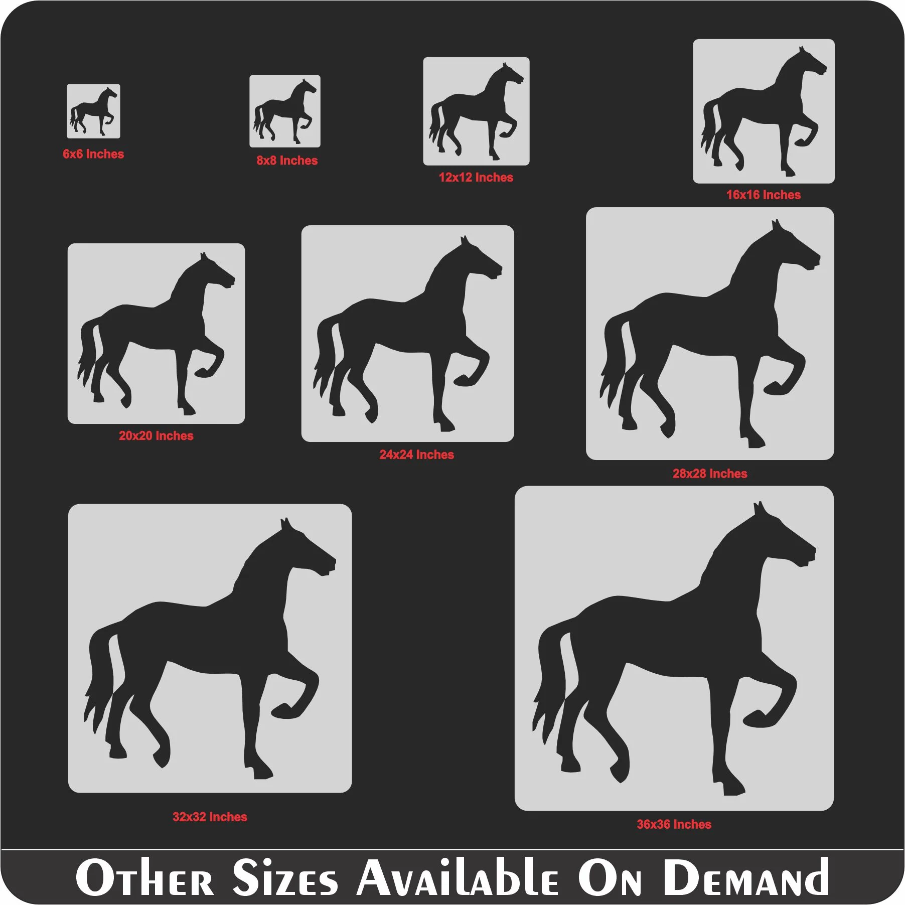Horse Reusable Stencil For Canvas And Wall Painting.ID #395 - Image 7