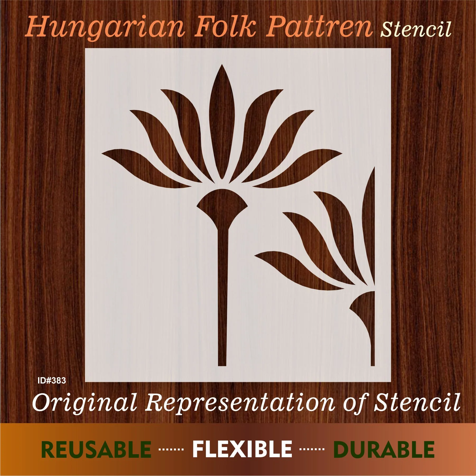 Hungarian Folk Stencil Reusable Stencil For Canvas And Wall Painting.ID #383 - Image 7
