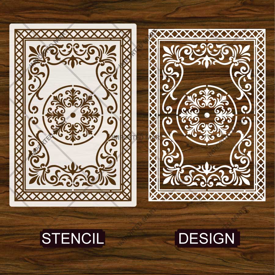 Imperial Court Filigree Rug Stencil for Floor, Wall & Furniture Art – Ornamental Carpet Pattern Design – ID# 754 - Image 5