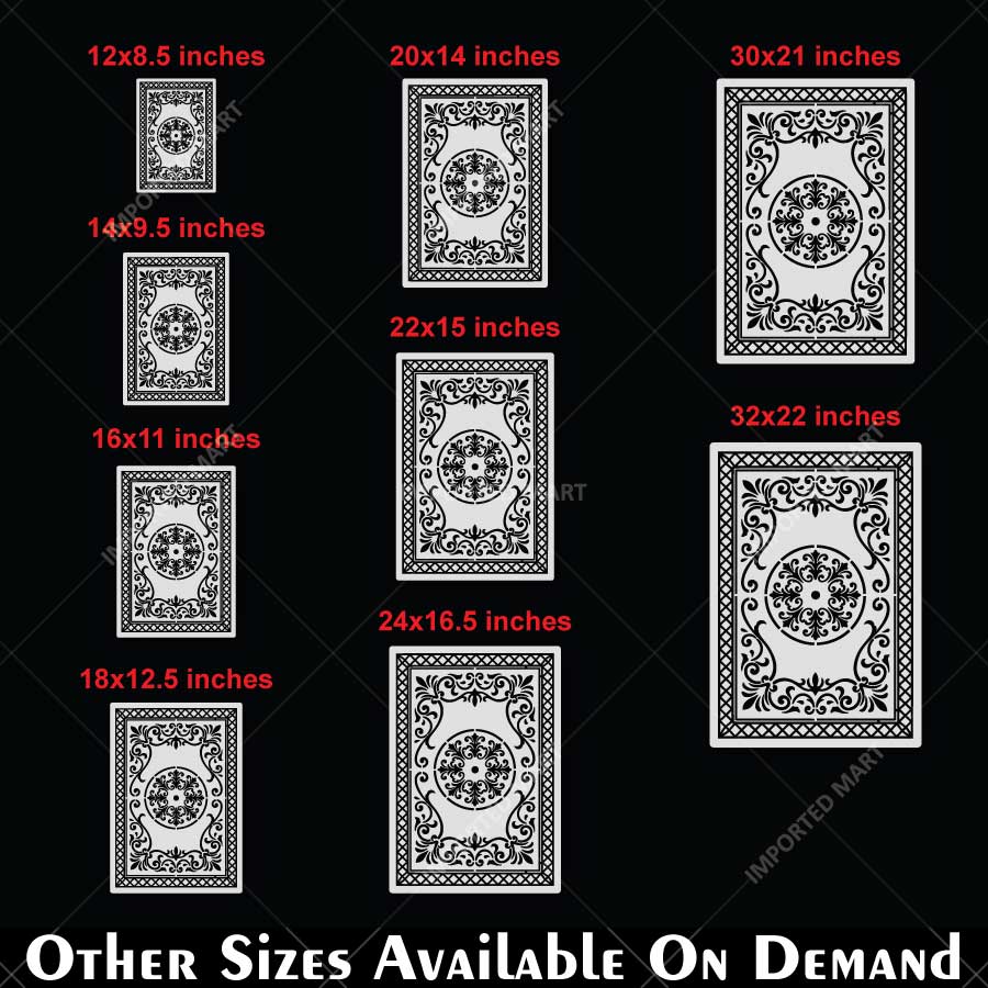 Imperial Court Filigree Rug Stencil for Floor, Wall & Furniture Art – Ornamental Carpet Pattern Design – ID# 754 - Image 6