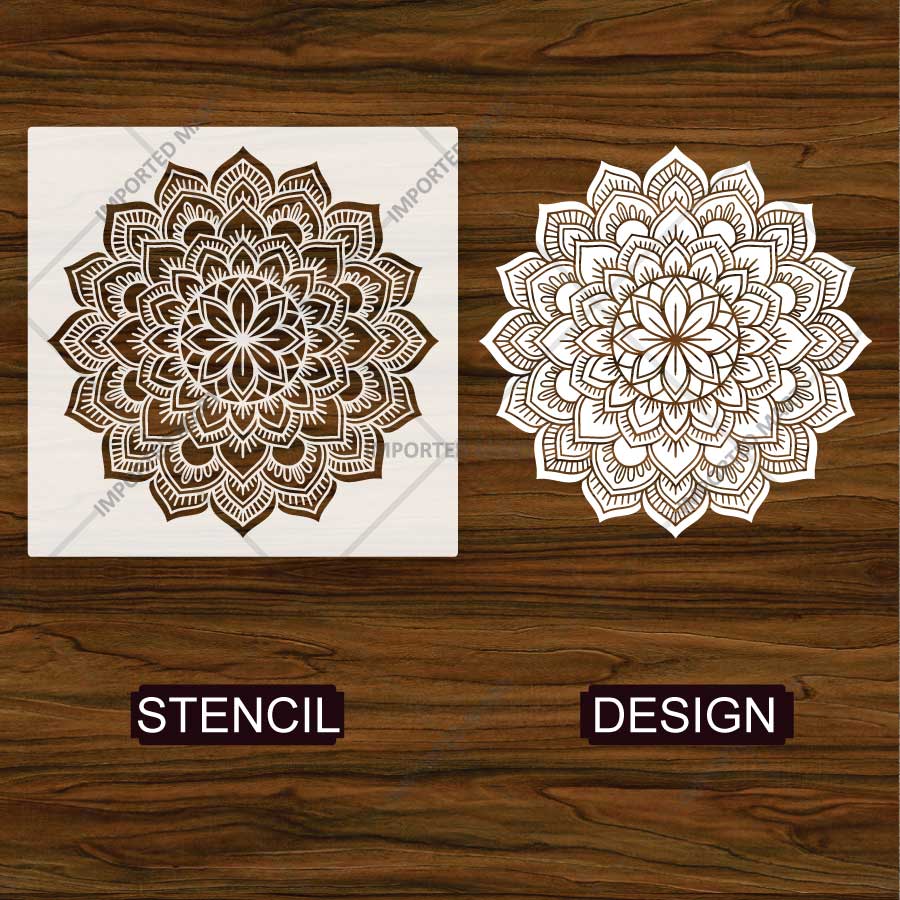Imperial Floral Mandala Stencil for Wall, Floor & Furniture Art – Decorative Round Mandala Design – ID# 761 - Image 4
