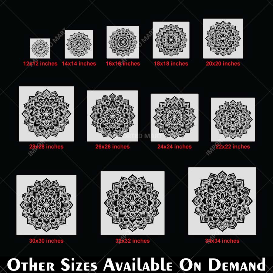 Imperial Floral Mandala Stencil for Wall, Floor & Furniture Art – Decorative Round Mandala Design – ID# 761 - Image 5