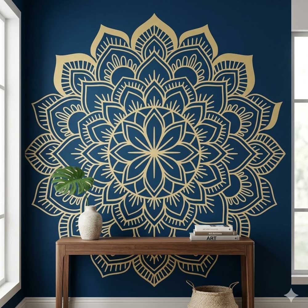 Imperial Floral Mandala Stencil for Wall, Floor & Furniture Art – Decorative Round Mandala Design – ID# 761 - Image 6