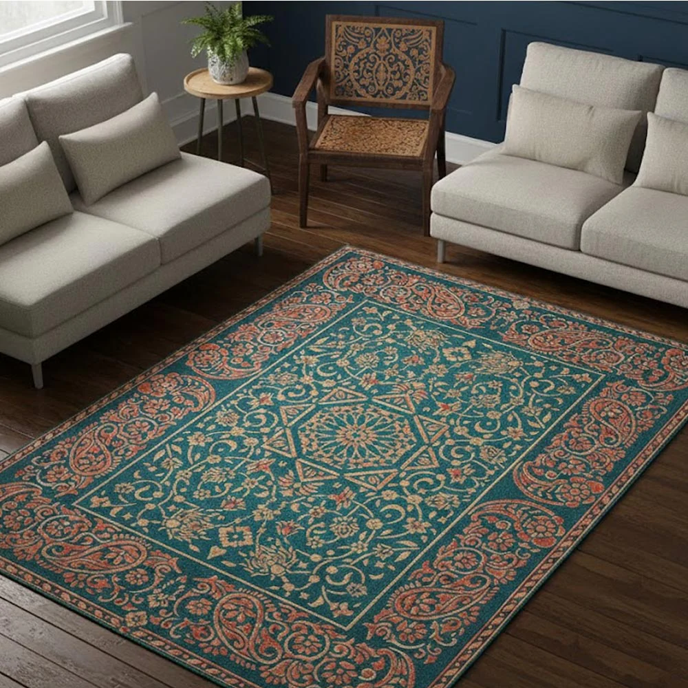 Imperial Palace Carpet Stencil for Wall, Floor & Furniture Decor – Royal Mughal Geometric Pattern – ID# 740 - Image 7