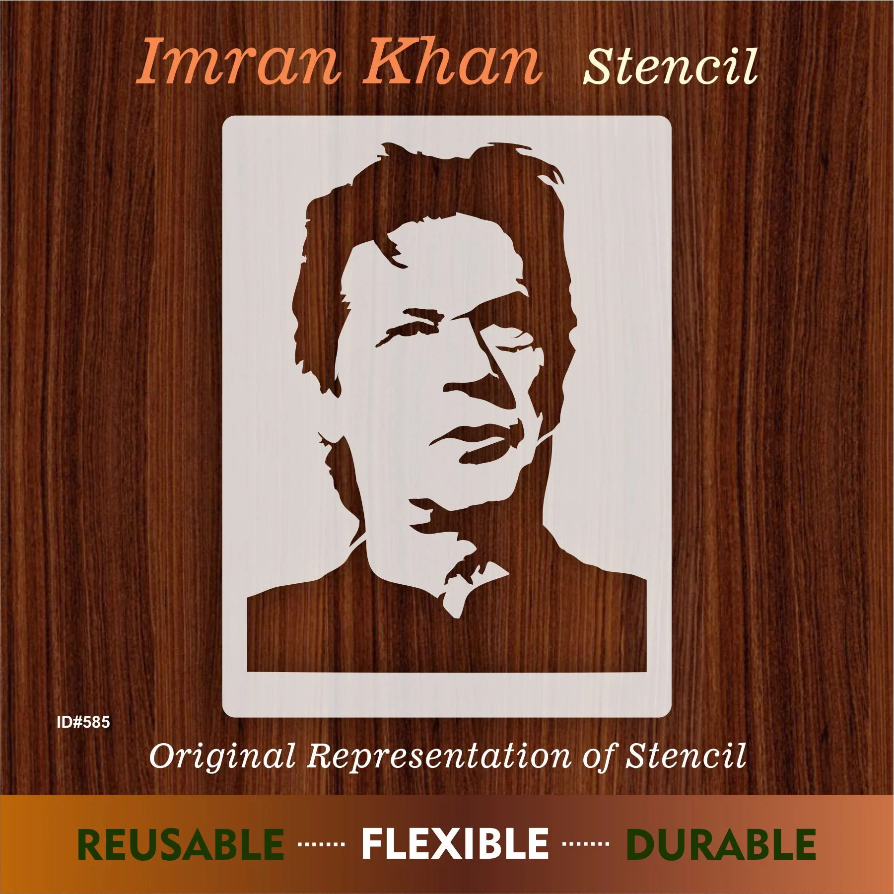 Imran khan unbreakable & reusable stencil for painting ,scrapbooking wall decoration. ID #585A - Image 8