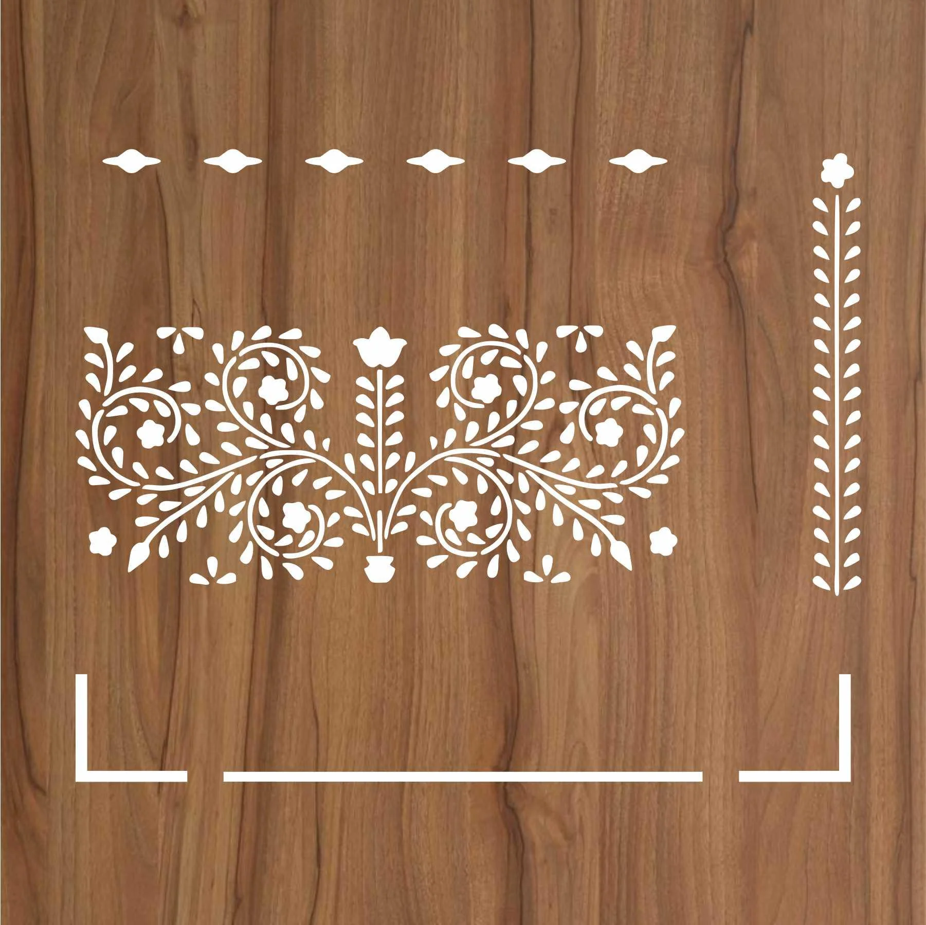 Indian Inlay (furniture and fabric) Reusable Stencil For Canvas And Wall Painting. ID #350 - Image 7