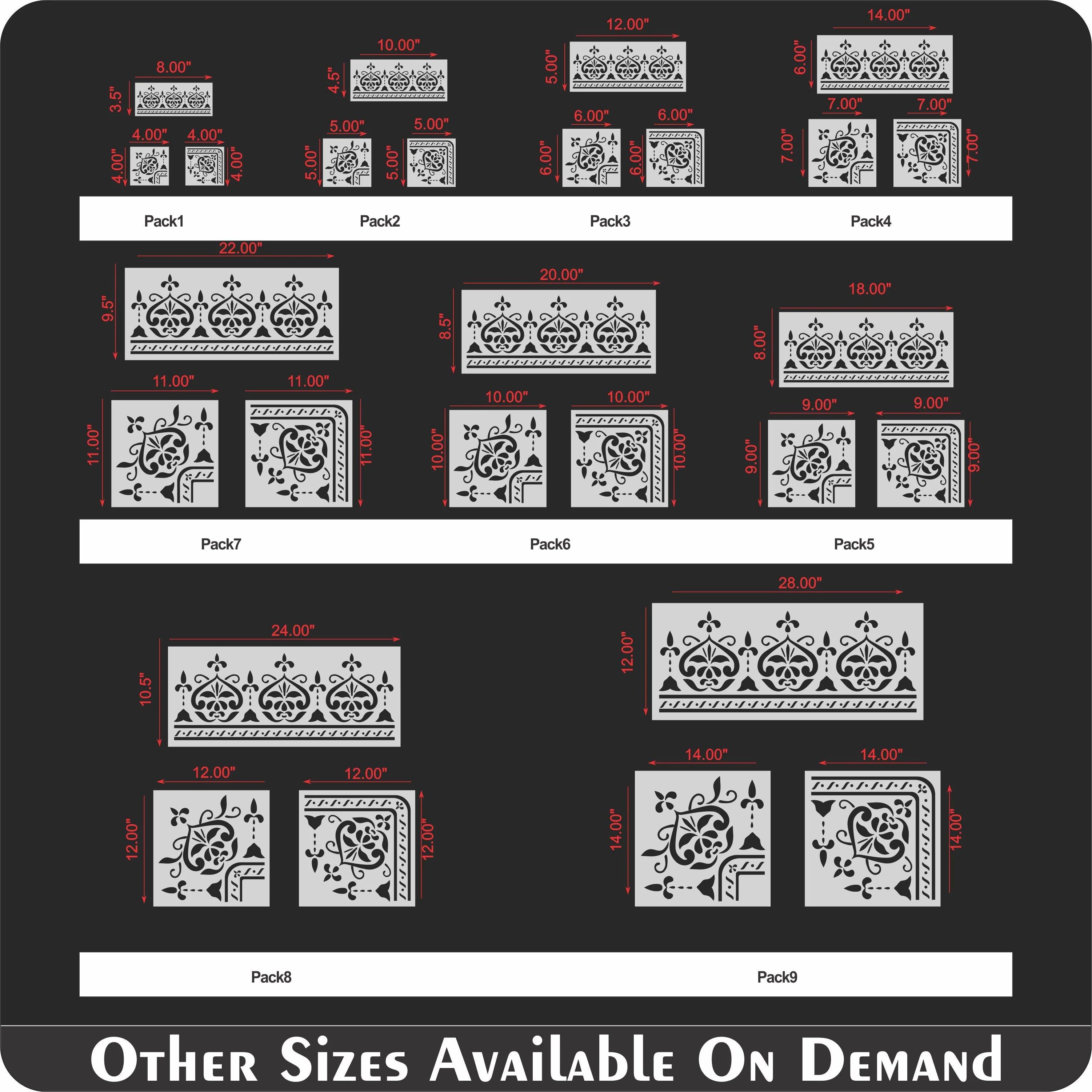 Indian Inlay(furniture and fabric) Reusable Stencil For Canvas And Wall Painting.ID #458 - Image 11