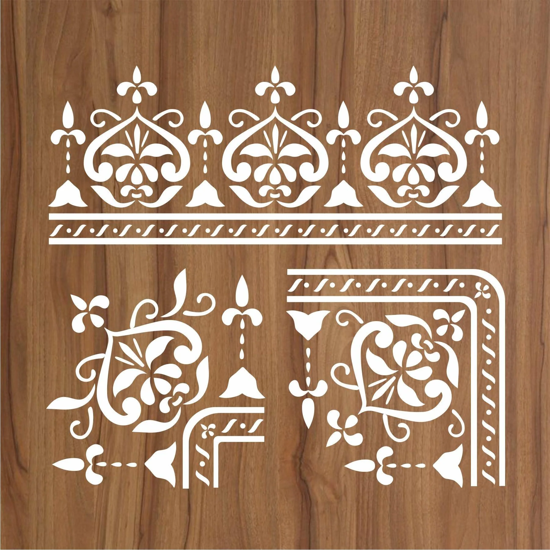 Indian Inlay(furniture and fabric) Reusable Stencil For Canvas And Wall Painting.ID #458 - Image 6
