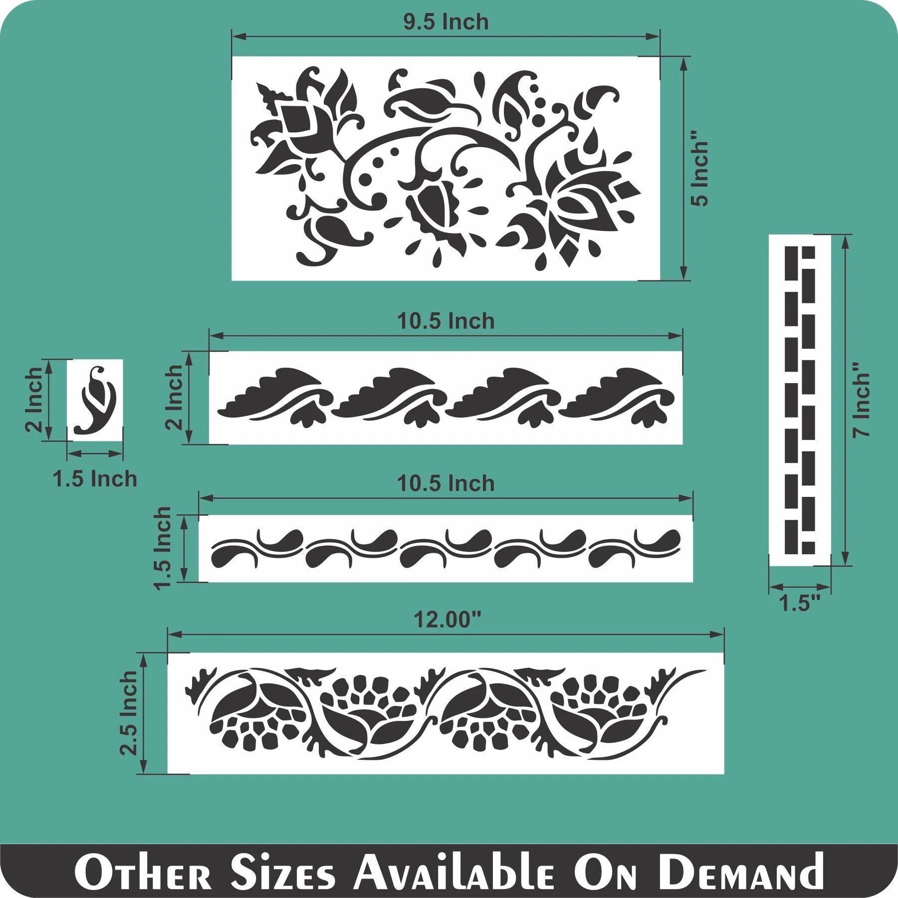 Indian Inlay (furniture and fabric) Reusable Stencil For Canvas And Wall Painting.ID #460 - Image 8