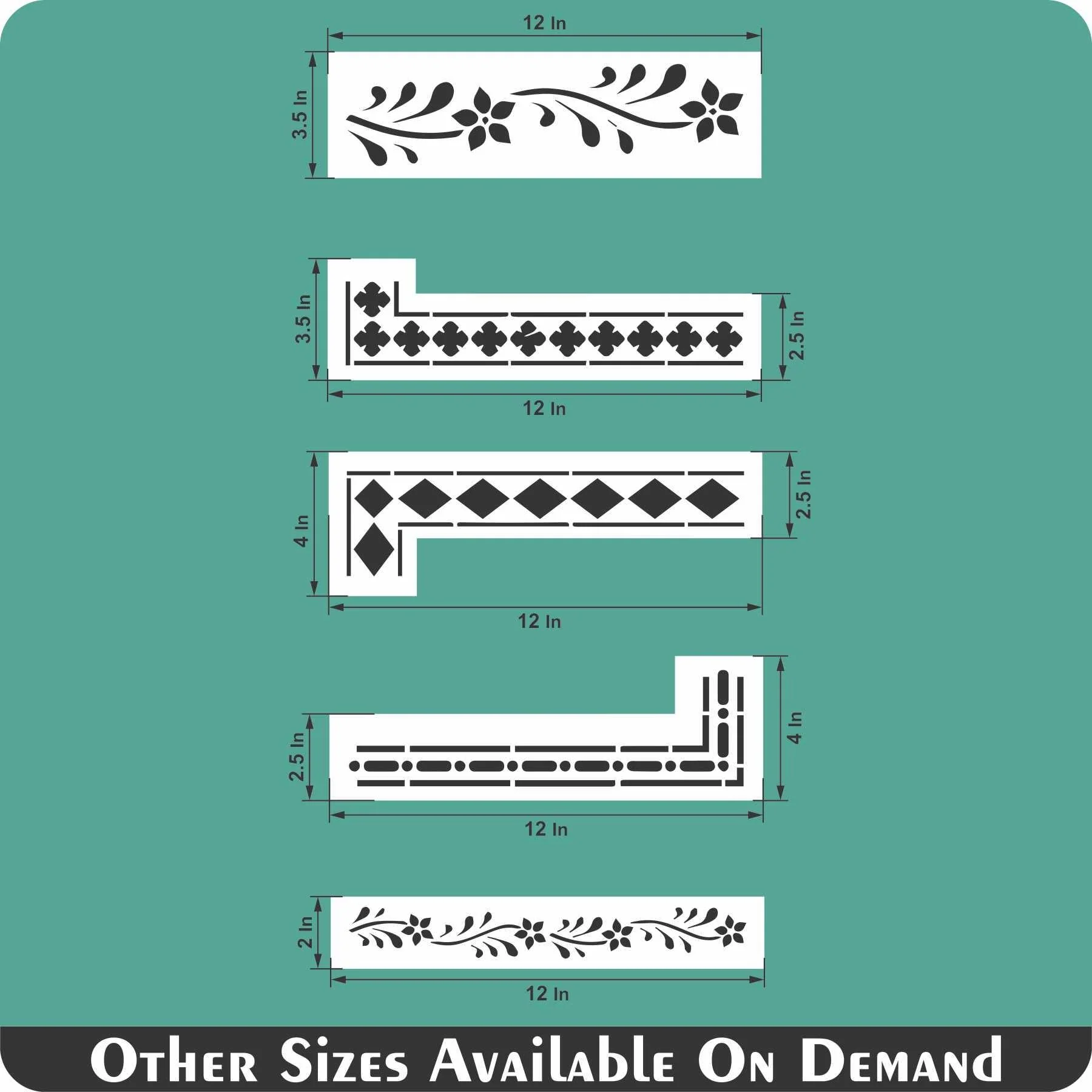 Indian Inlay (furniture and fabric) Reusable Stencil For Canvas And Wall Painting.ID#340 - Image 8