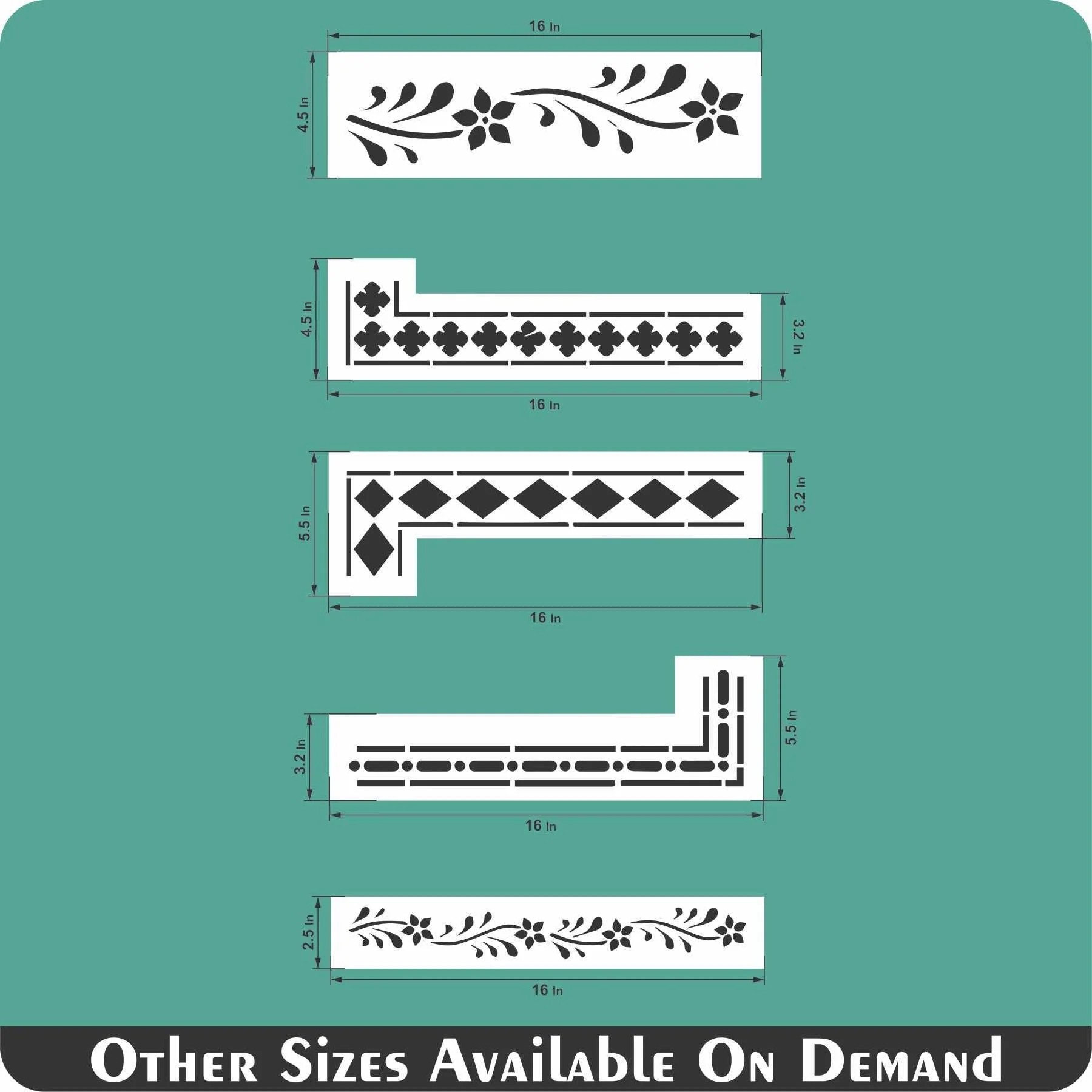 Indian Inlay (furniture and fabric) Reusable Stencil For Canvas And Wall Painting.ID#340 - Image 9