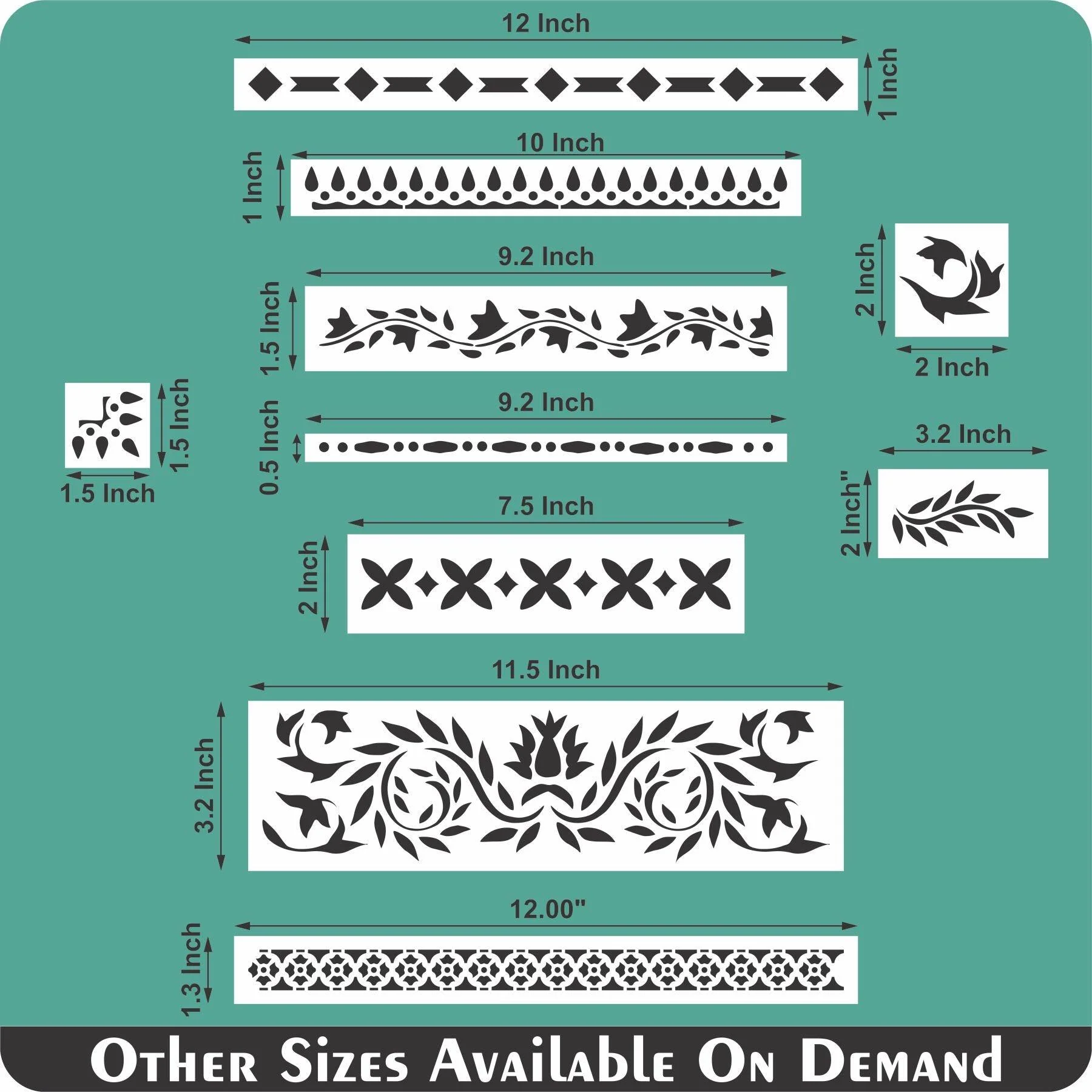 Indian Inlay (furniture and fabric) Reusable Stencil For Canvas And Wall Painting.ID #459 - Image 10