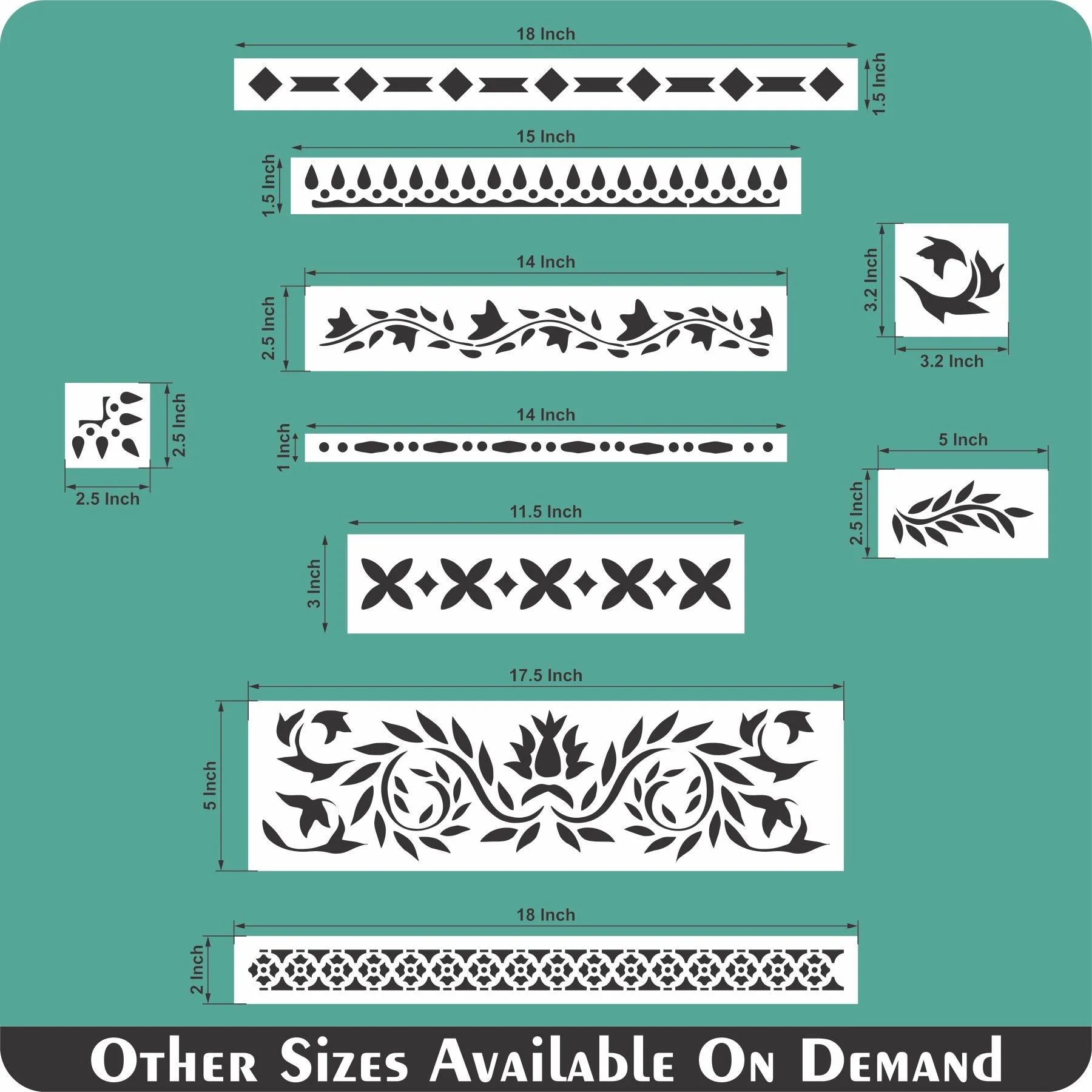 Indian Inlay (furniture and fabric) Reusable Stencil For Canvas And Wall Painting.ID #459 - Image 11