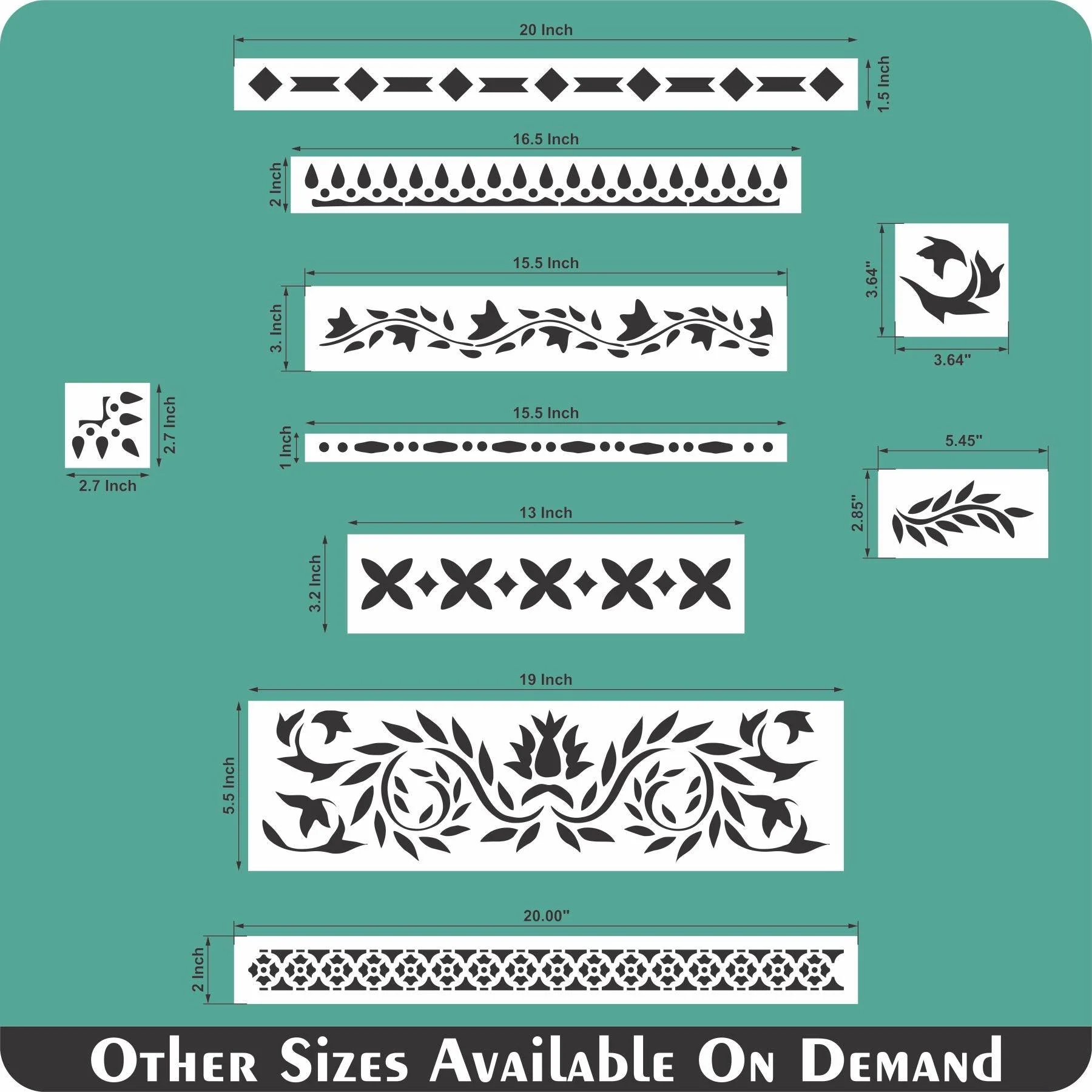 Indian Inlay (furniture and fabric) Reusable Stencil For Canvas And Wall Painting.ID #459 - Image 12