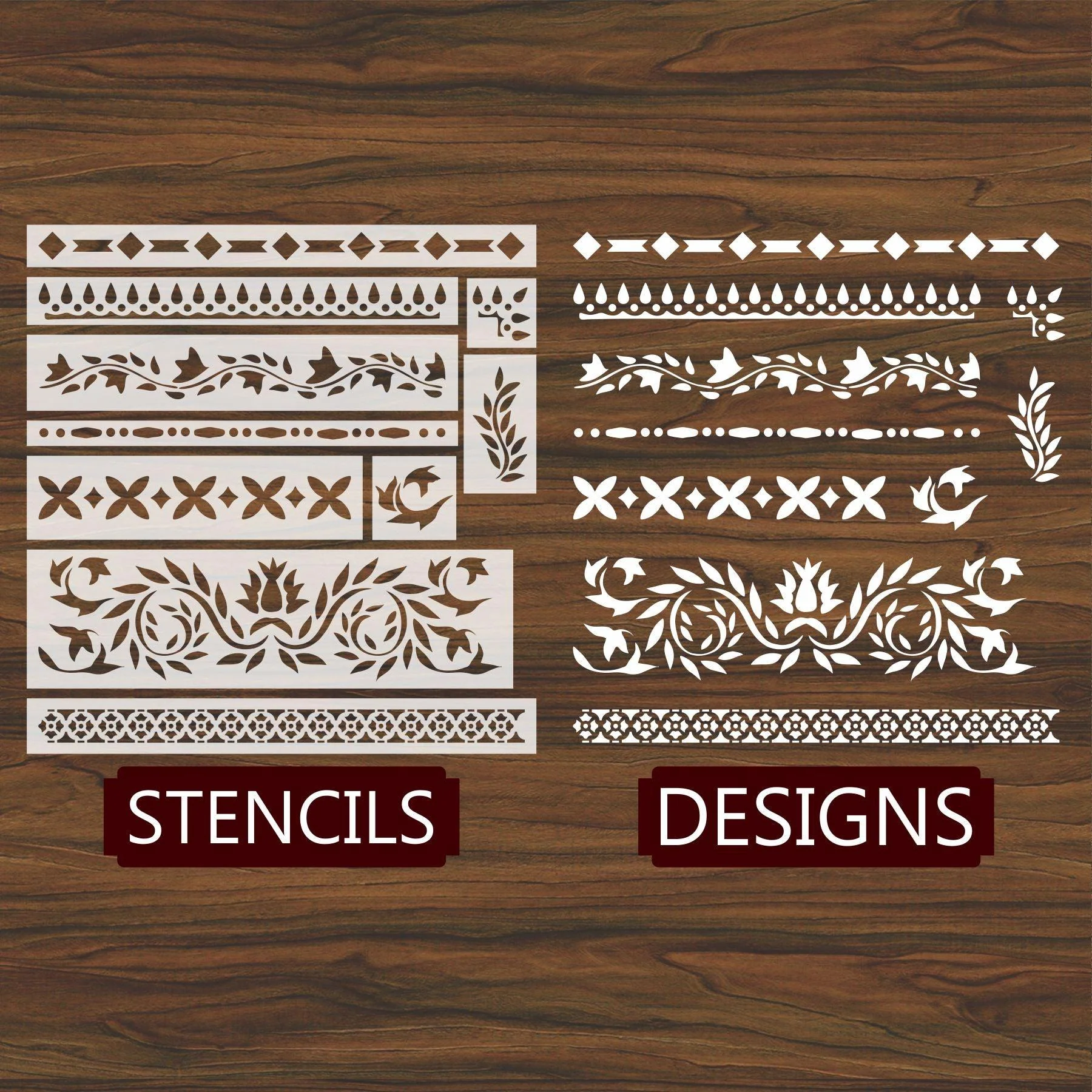 Indian Inlay (furniture and fabric) Reusable Stencil For Canvas And Wall Painting.ID #459 - Image 3