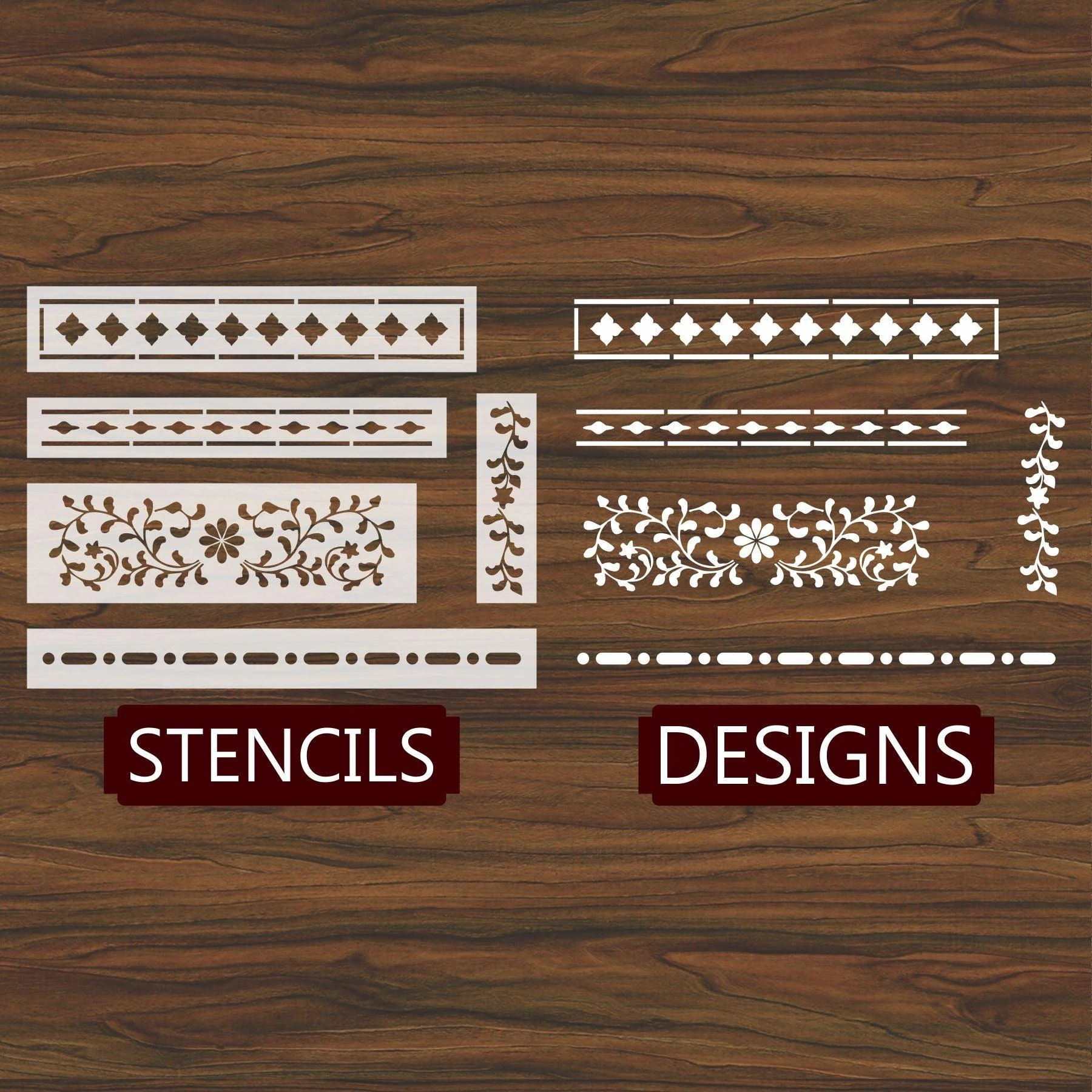 Indian Inlay(furniture and fabric) Reusable Stencil For Canvas And Wall Painting.ID# 310 - Image 3