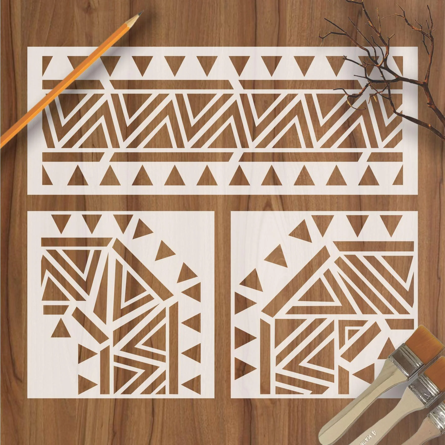 Indian Inlay(furniture and fabric) Reusable Stencil For Canvas And Wall Painting.ID #461 - Image 2