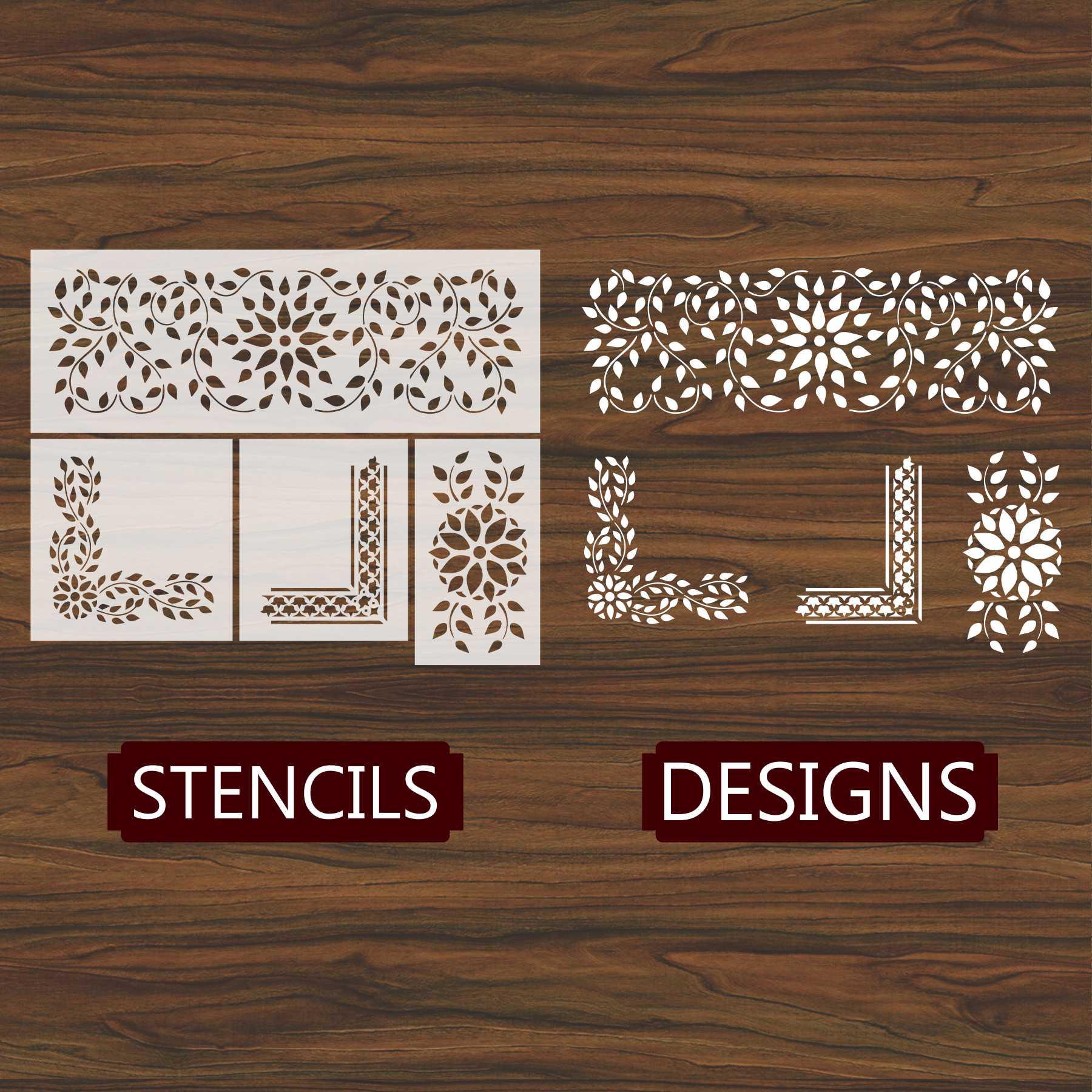 Indian Inlay (furniture and fabric) Reusable Stencil For Canvas And Wall Painting.ID #339 - Image 3