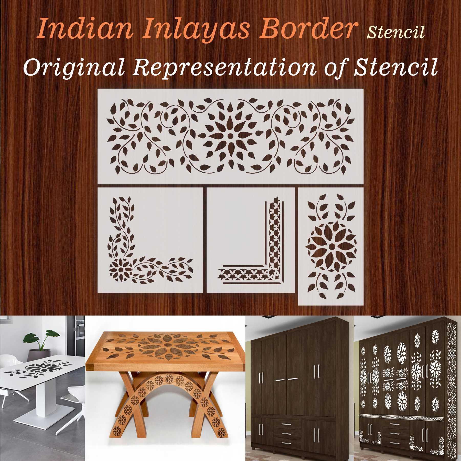 Indian Inlay (furniture and fabric) Reusable Stencil For Canvas And Wall Painting.ID #339 - Image 8