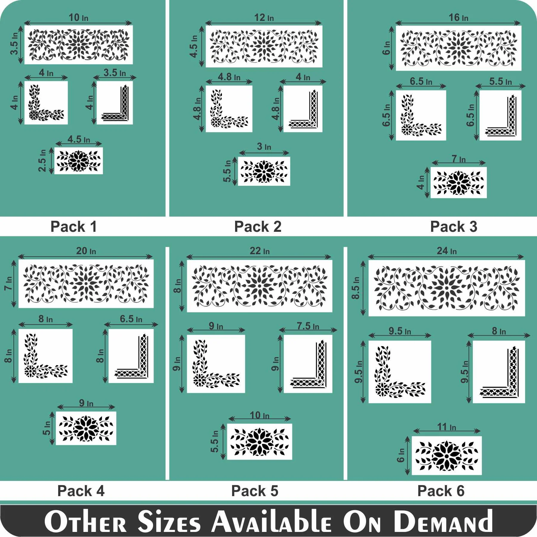 Indian Inlay (furniture and fabric) Reusable Stencil For Canvas And Wall Painting.ID #339 - Image 9