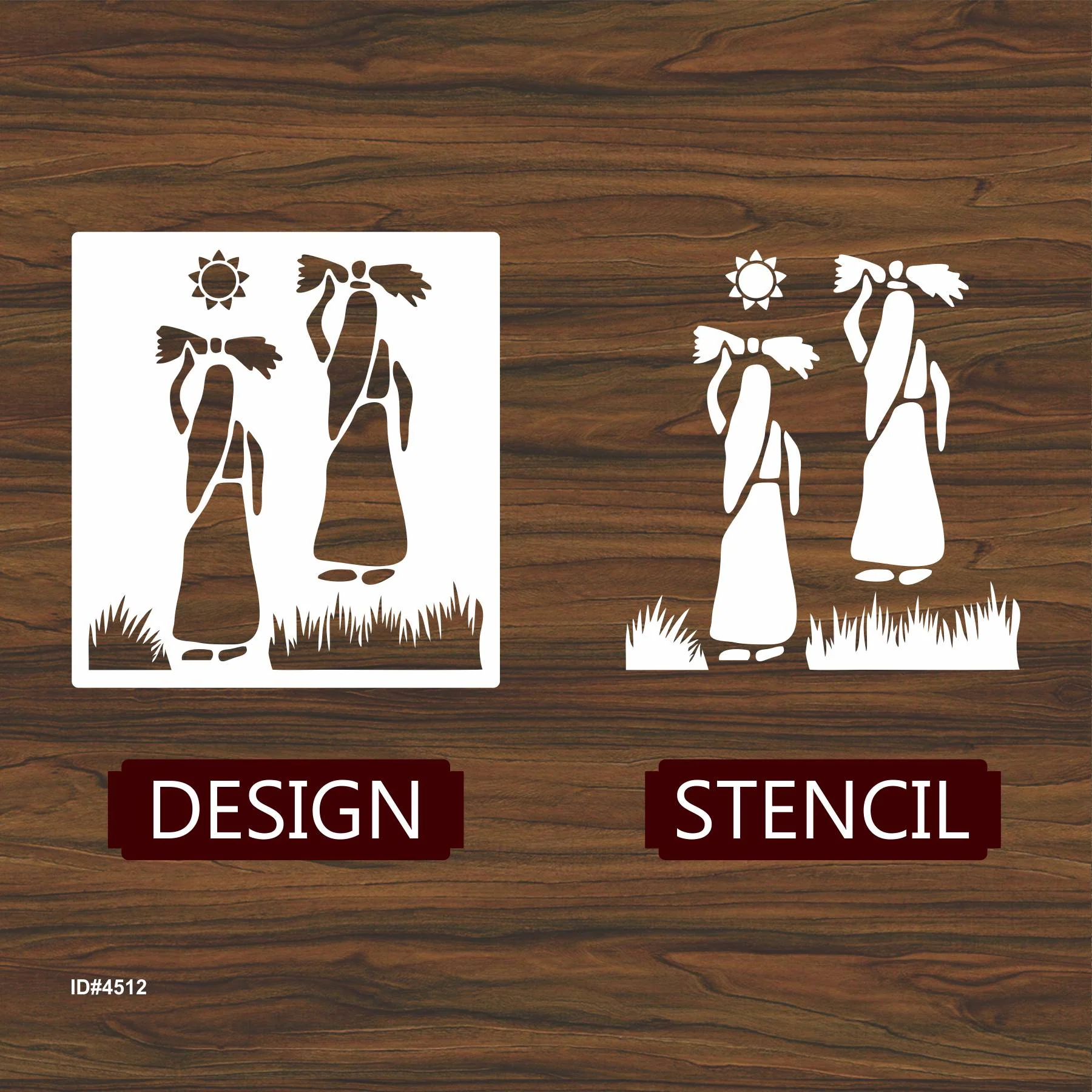 Indian Tribes Stencil Used for Painting on Wood, Canvas, Paper, Fabric, Floor, Wall. ID #4512 - Image 4