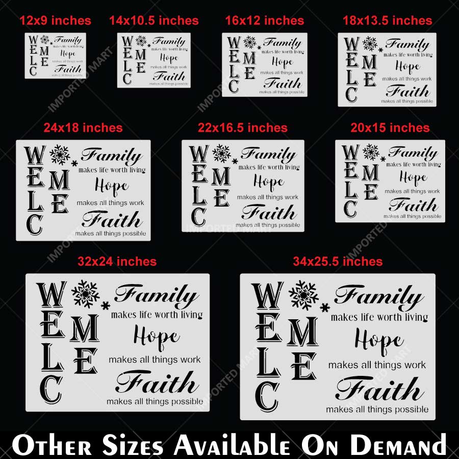 Inspirational Family Hope Faith Welcome Word Bundle Stencil for Wall, Wood & Home Decor – Reusable Quote Design – ID# 783 - Image 5