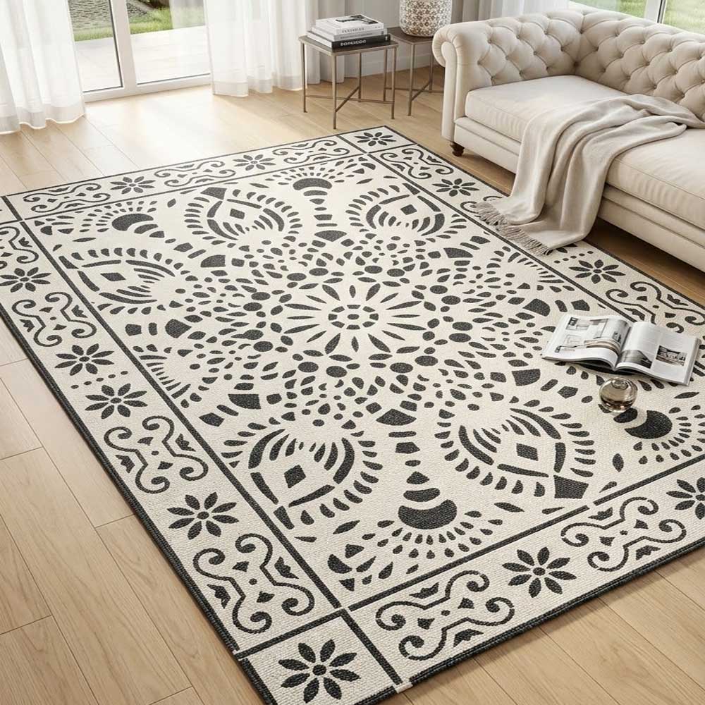 Intricate Lace Carpet Stencil for Floor, Wall & Rug Painting – Elegant Floral Mandala Design – ID# 756 - Image 6