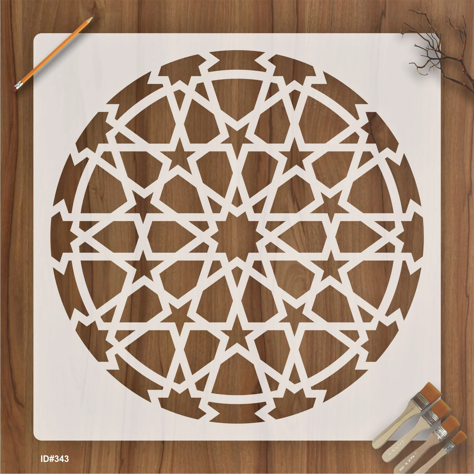 Islamic Art Geometric Design Stencil Reusable Stencil For Canvas And Wall Painting.ID# 343