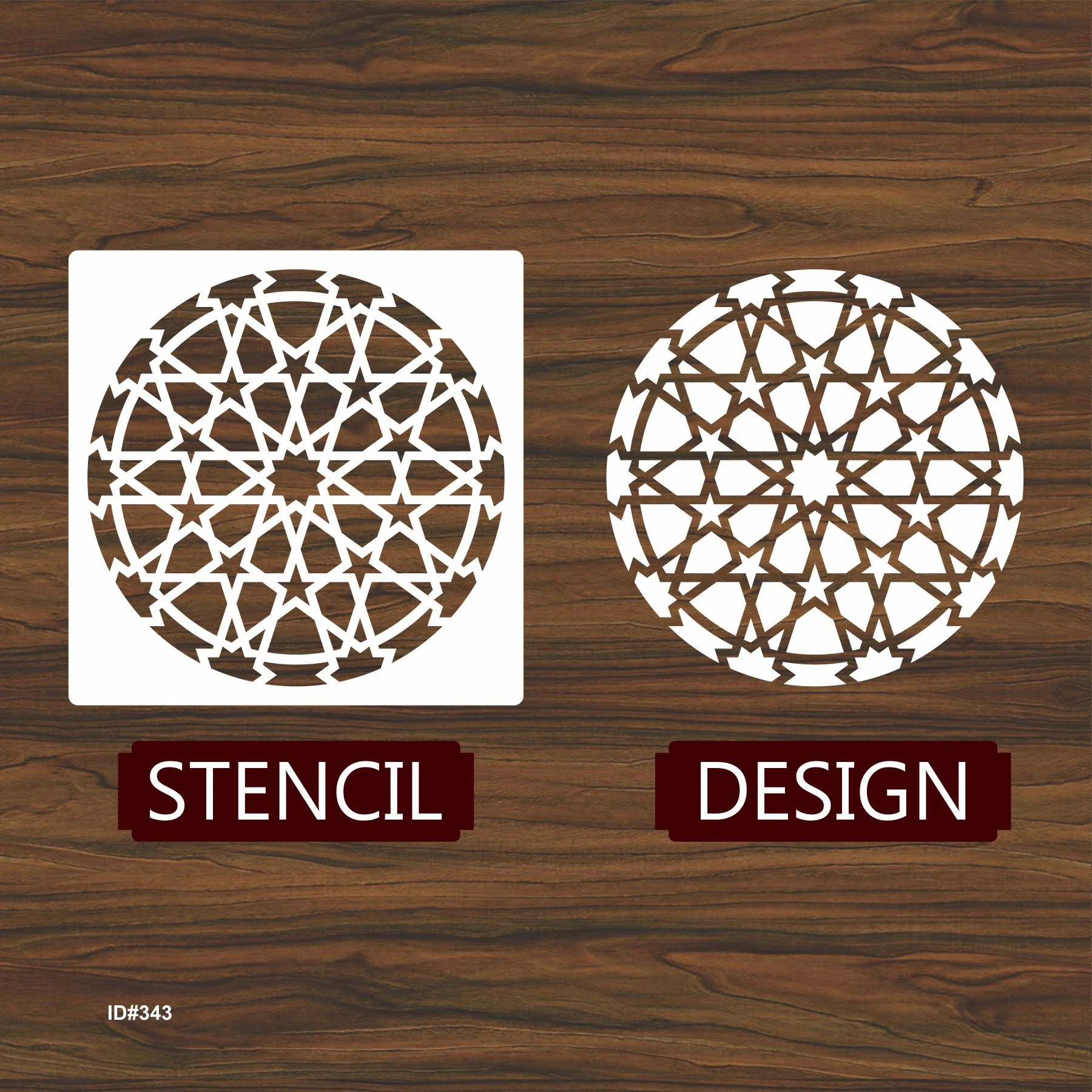 Islamic Art Geometric Design Stencil Reusable Stencil For Canvas And Wall Painting.ID# 343 - Image 4