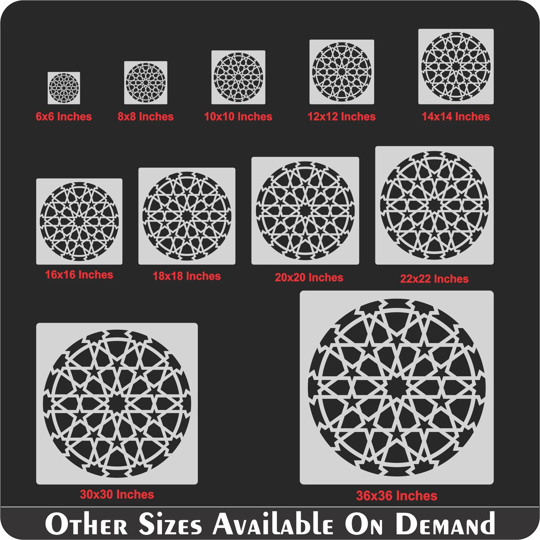 Islamic Art Geometric Design Stencil Reusable Stencil For Canvas And Wall Painting.ID# 343 - Image 8