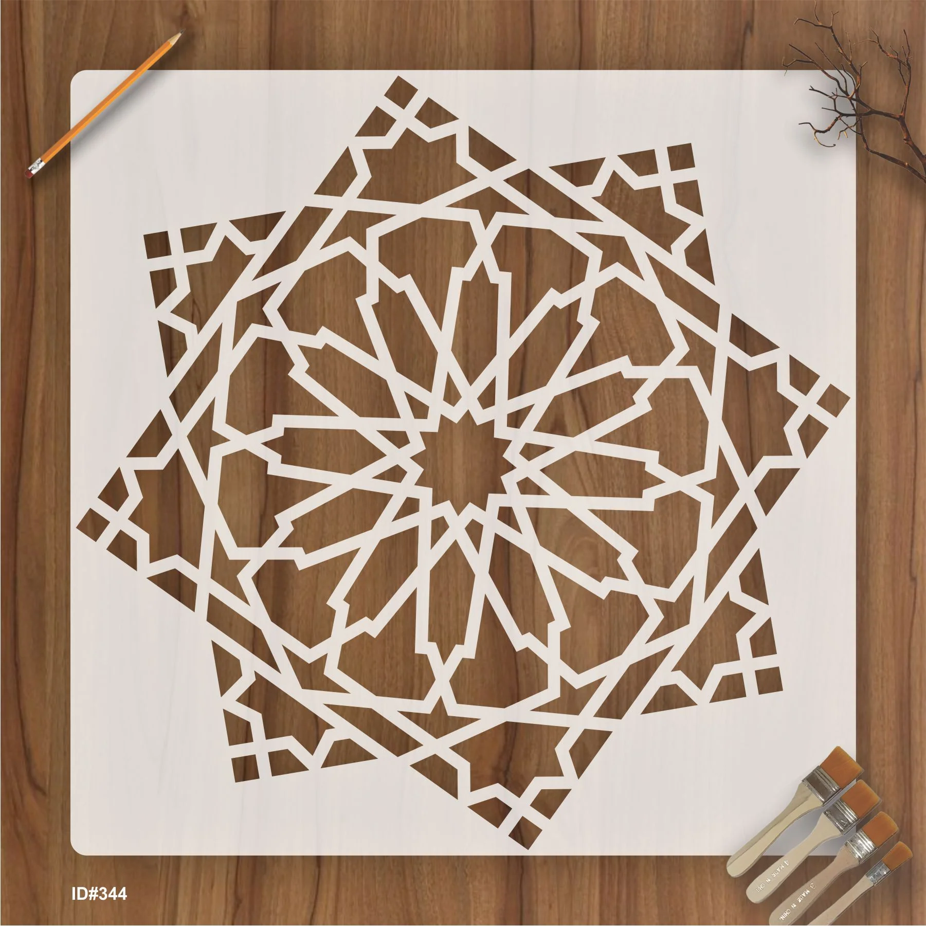Islamic Art Geometric Design Stencil Reusable Stencil For Canvas And Wall Painting.ID# 344