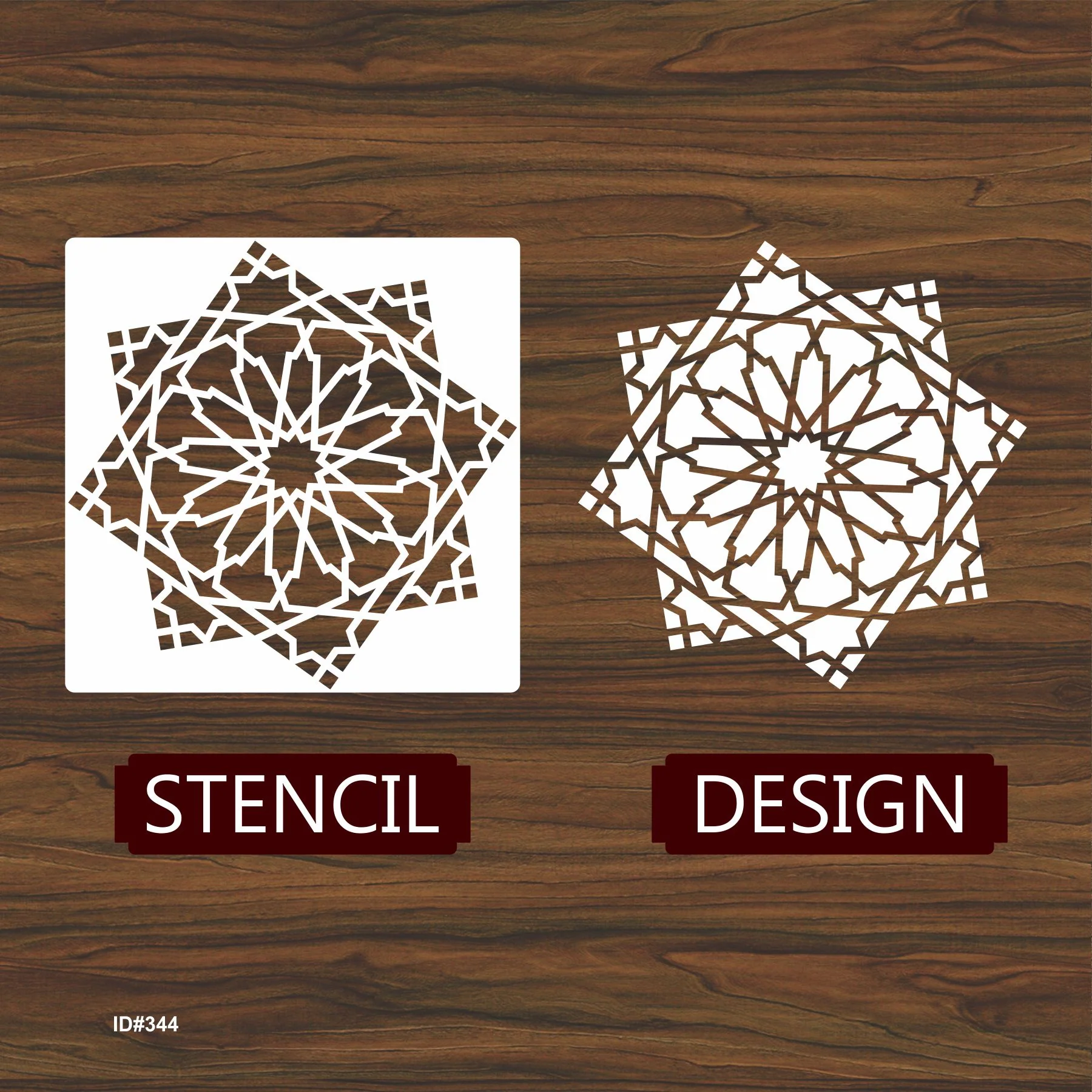 Islamic Art Geometric Design Stencil Reusable Stencil For Canvas And Wall Painting.ID# 344 - Image 4