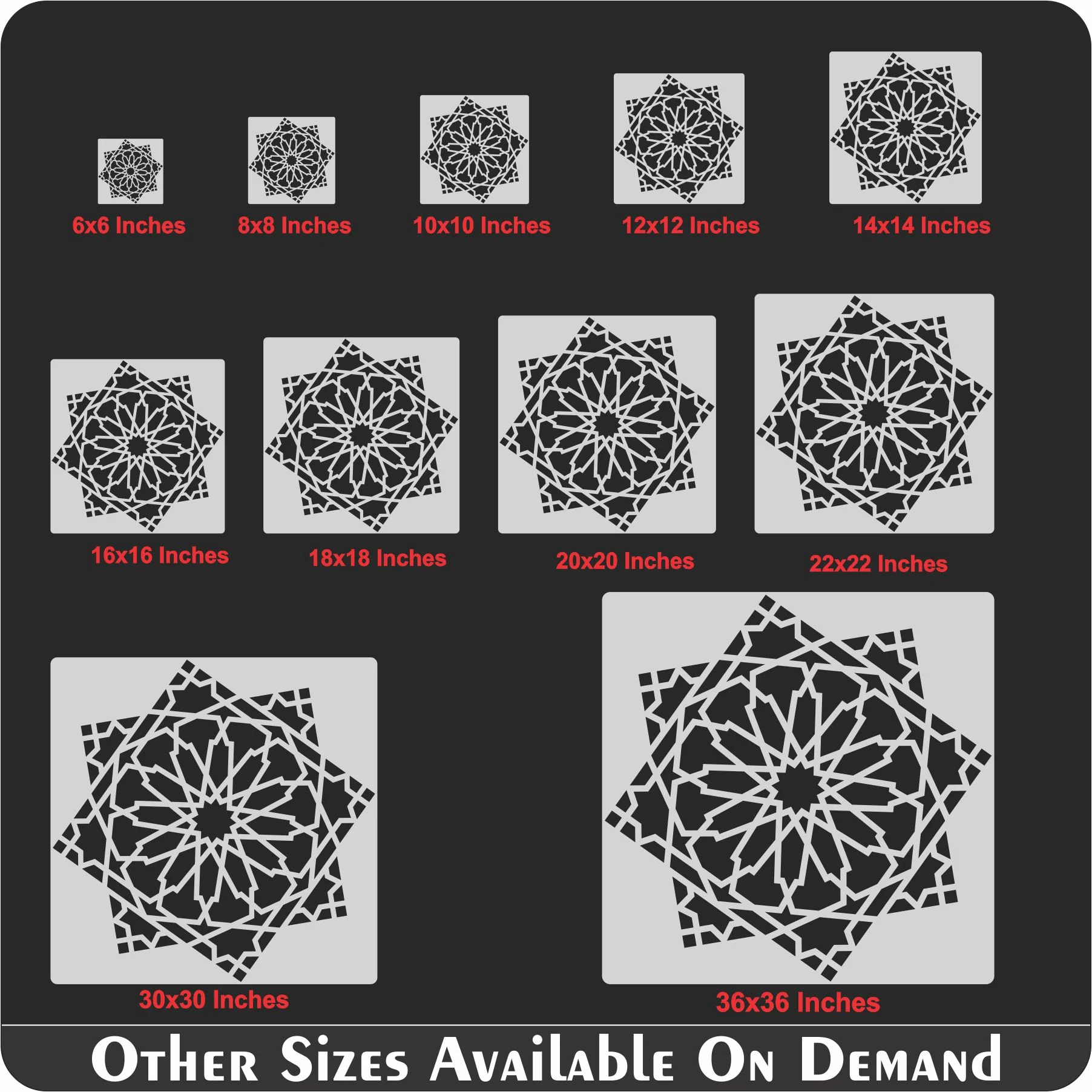 Islamic Art Geometric Design Stencil Reusable Stencil For Canvas And Wall Painting.ID# 344 - Image 8