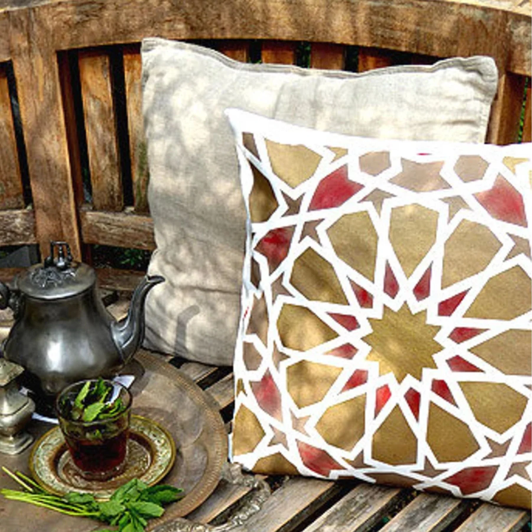 Islamic Art Geometric Design Stencil Reusable Stencil For Canvas And Wall Painting. ID# 345 - Image 4