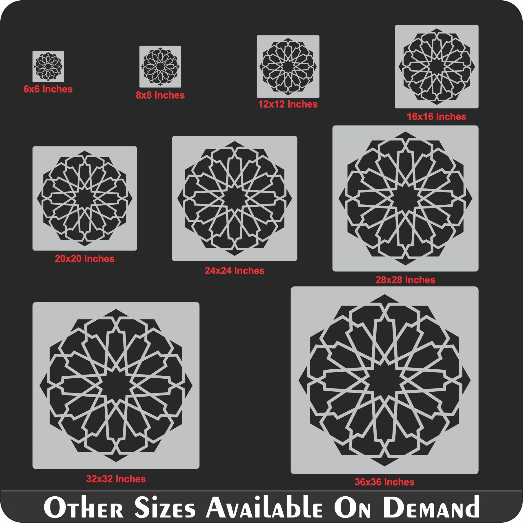 Islamic Art Geometric Design Stencil Reusable Stencil For Canvas And Wall Painting. ID# 345 - Image 7
