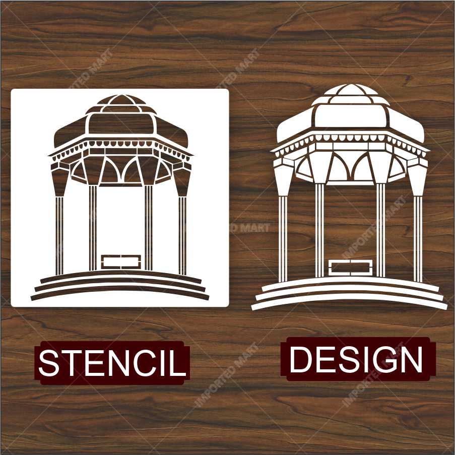Islamic Geometric Arch Stencil – Decorative Mihrab Pattern Design ID#653 - Image 2