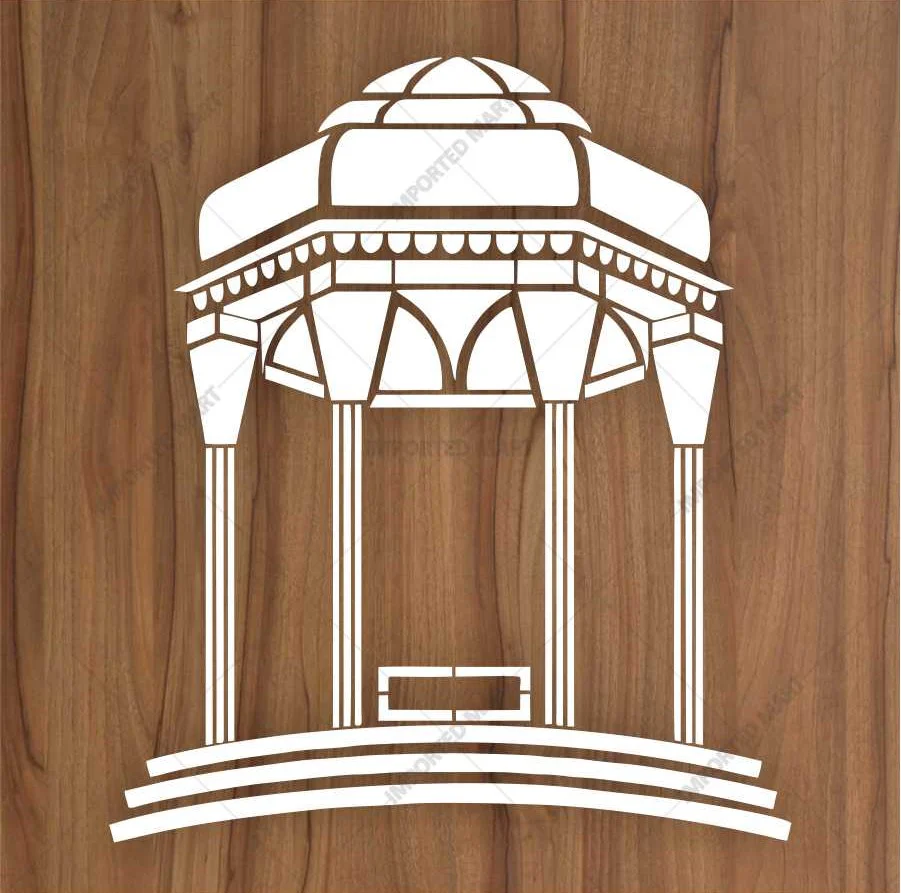 Islamic Geometric Arch Stencil – Decorative Mihrab Pattern Design ID#653 - Image 3