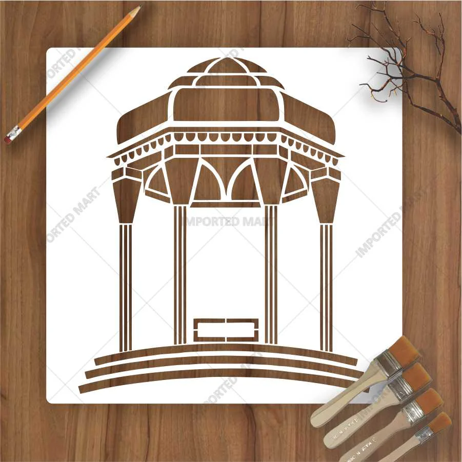 Islamic Geometric Arch Stencil – Decorative Mihrab Pattern Design ID#653 - Image 4